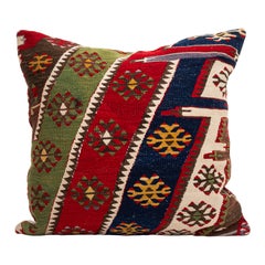 Pillowcase Made from an Antique Anatolian Kilim, Early 20th Century.