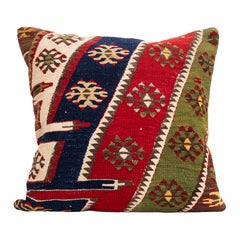 Pillowcase Made from an Antique Anatolian Kilim, Early 20th Century.