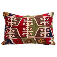 Pillowcase Made from an Antique Anatolian Kilim, Early 20th Century.