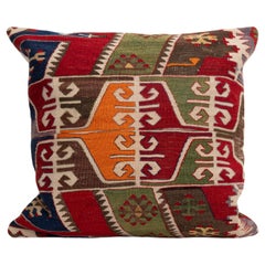 Pillowcase Made from an Antique Anatolian Kilim, Early 20th Century.