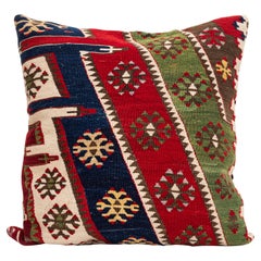 Pillowcase Made from an Antique Anatolian Kilim, Early 20th Century.
