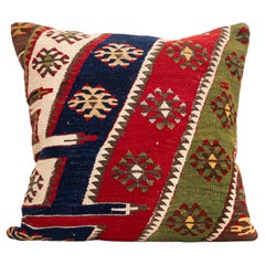Pillowcase Made from an Antique Anatolian Kilim, Early 20th Century.