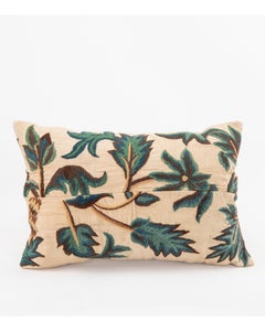 Pillowcase Made from an Antique Crewel Embroidery, England