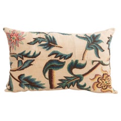 Pillowcase Made from an Antique Crewel Embroidery, England