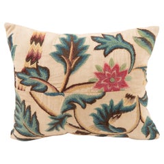 Pillowcase Made from an Antique Crewel Embroidery, England