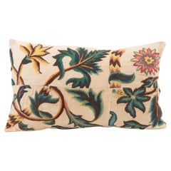 Pillowcase Made from an Antique Crewel Embroidery, England