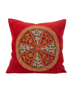 Pillowcase Made from An Antique Cut Out Appliqué Panel Central Asia, L 19th C.