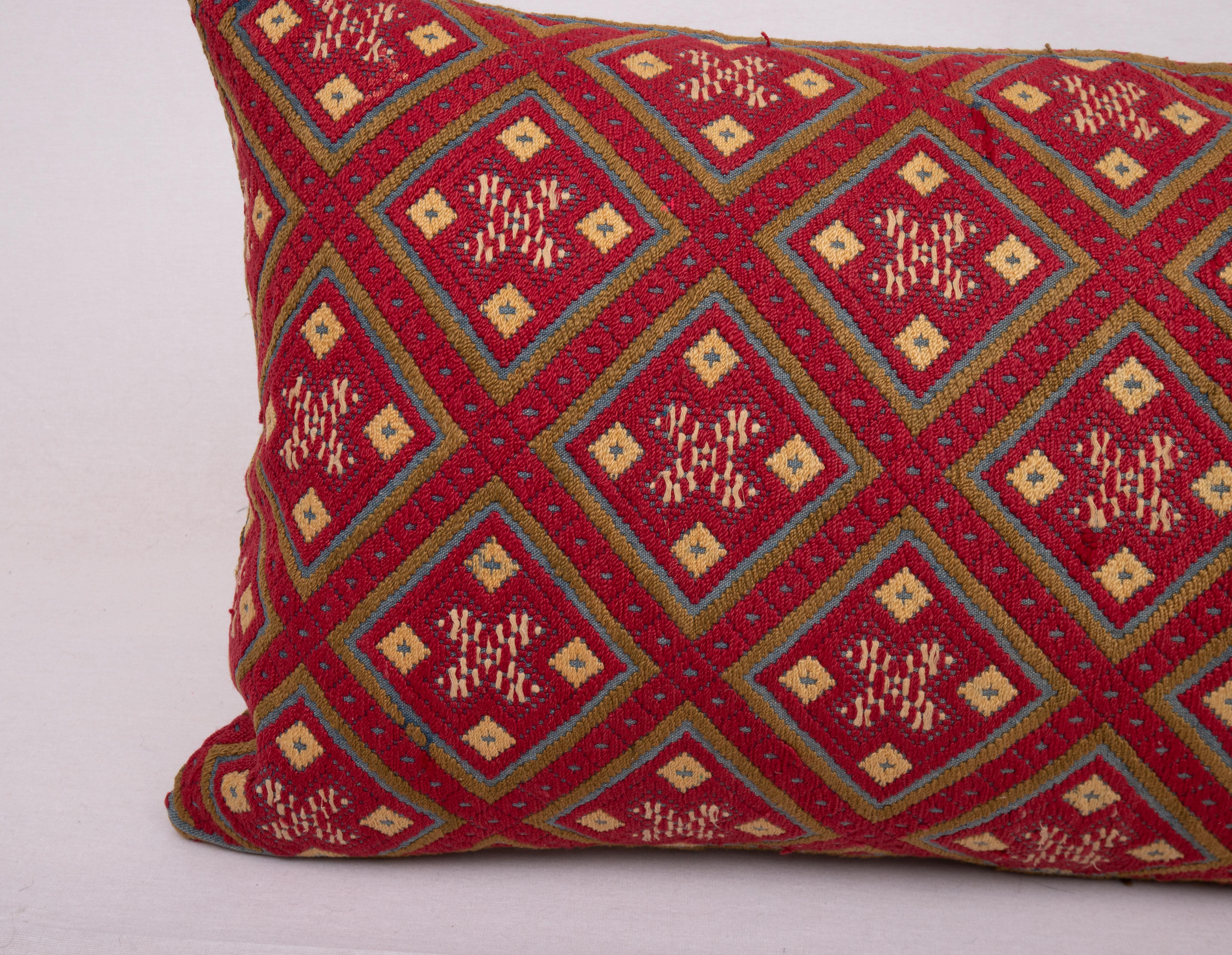 Suzani Pillowcase Made from an Antique Eastern European Embroidered Panel For Sale