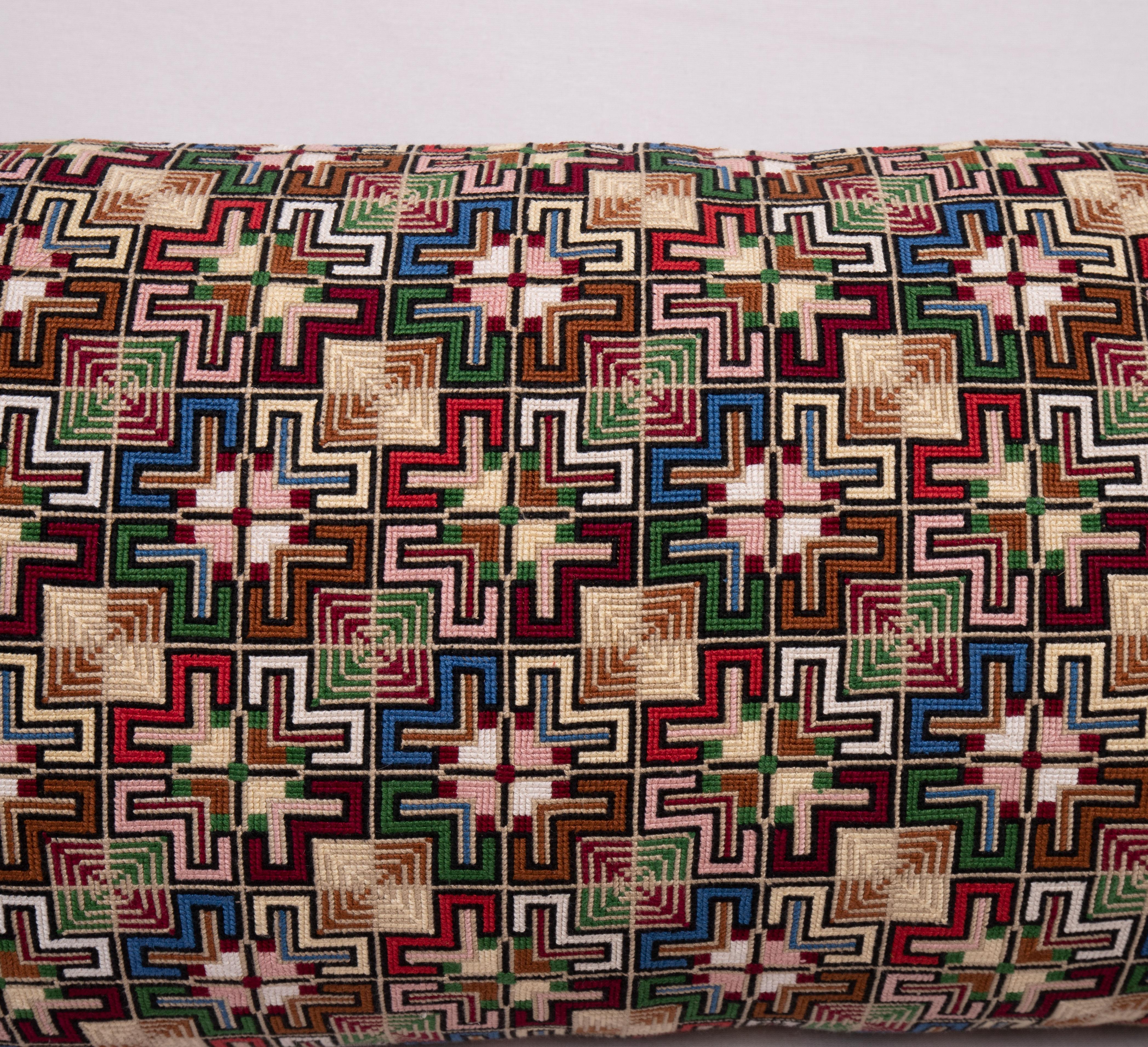 20th Century Pillowcase Made from an Antique Eastern European Embroidered Panel For Sale