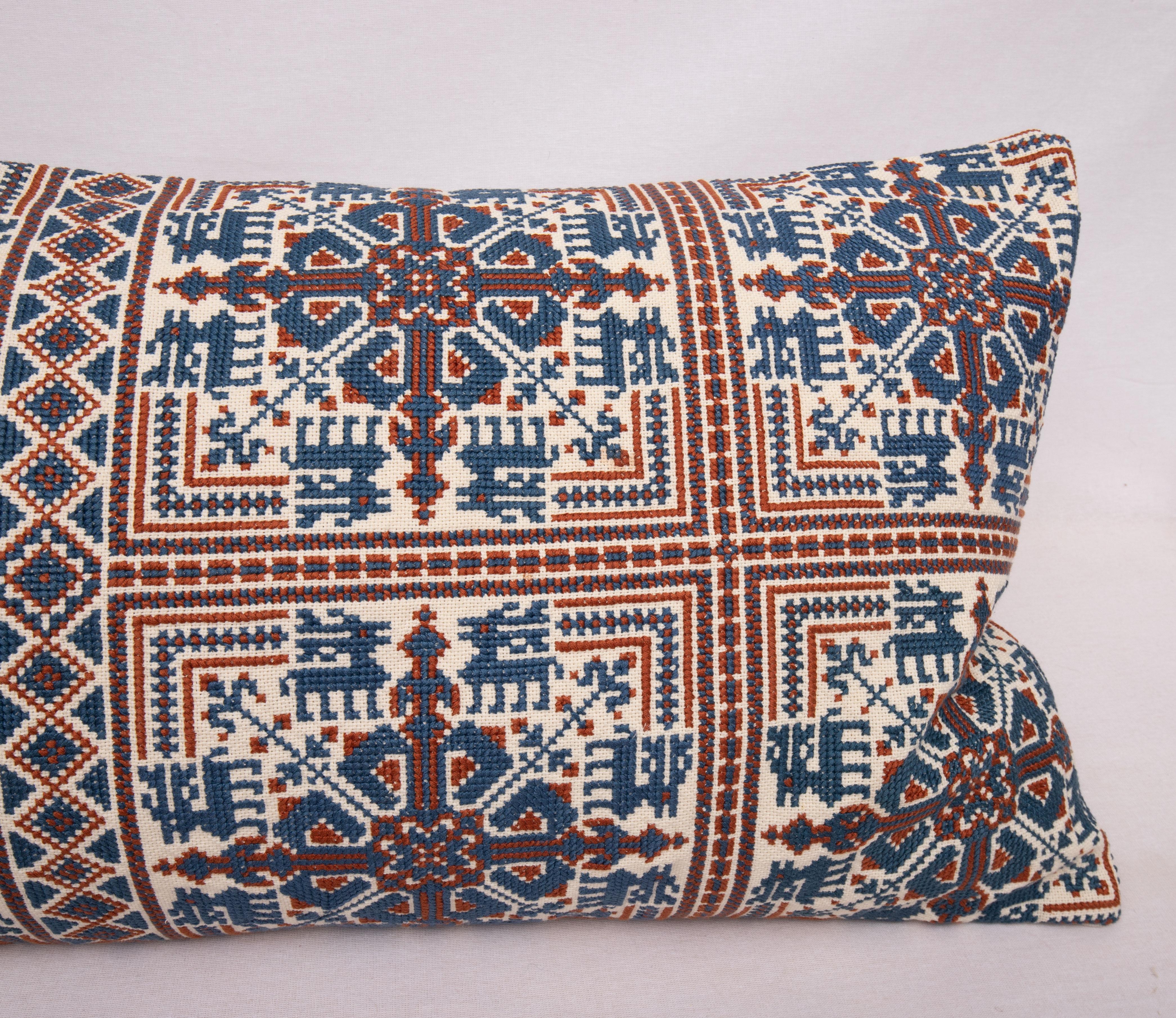 Pillowcase Made from an Antique Eastern European Embroidered Panel In Good Condition For Sale In Istanbul, TR