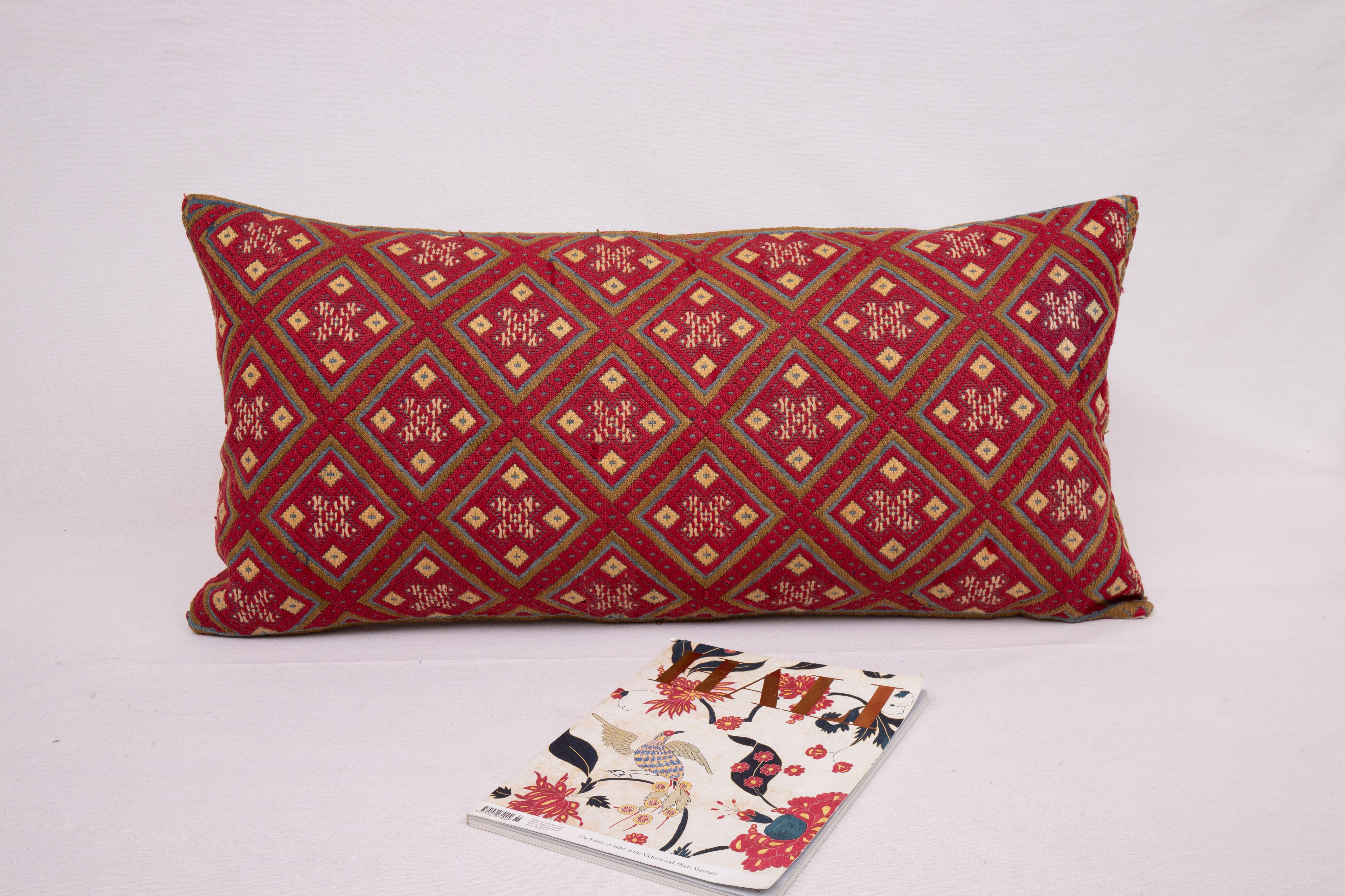 20th Century Pillowcase Made from an Antique Eastern European Embroidered Panel For Sale