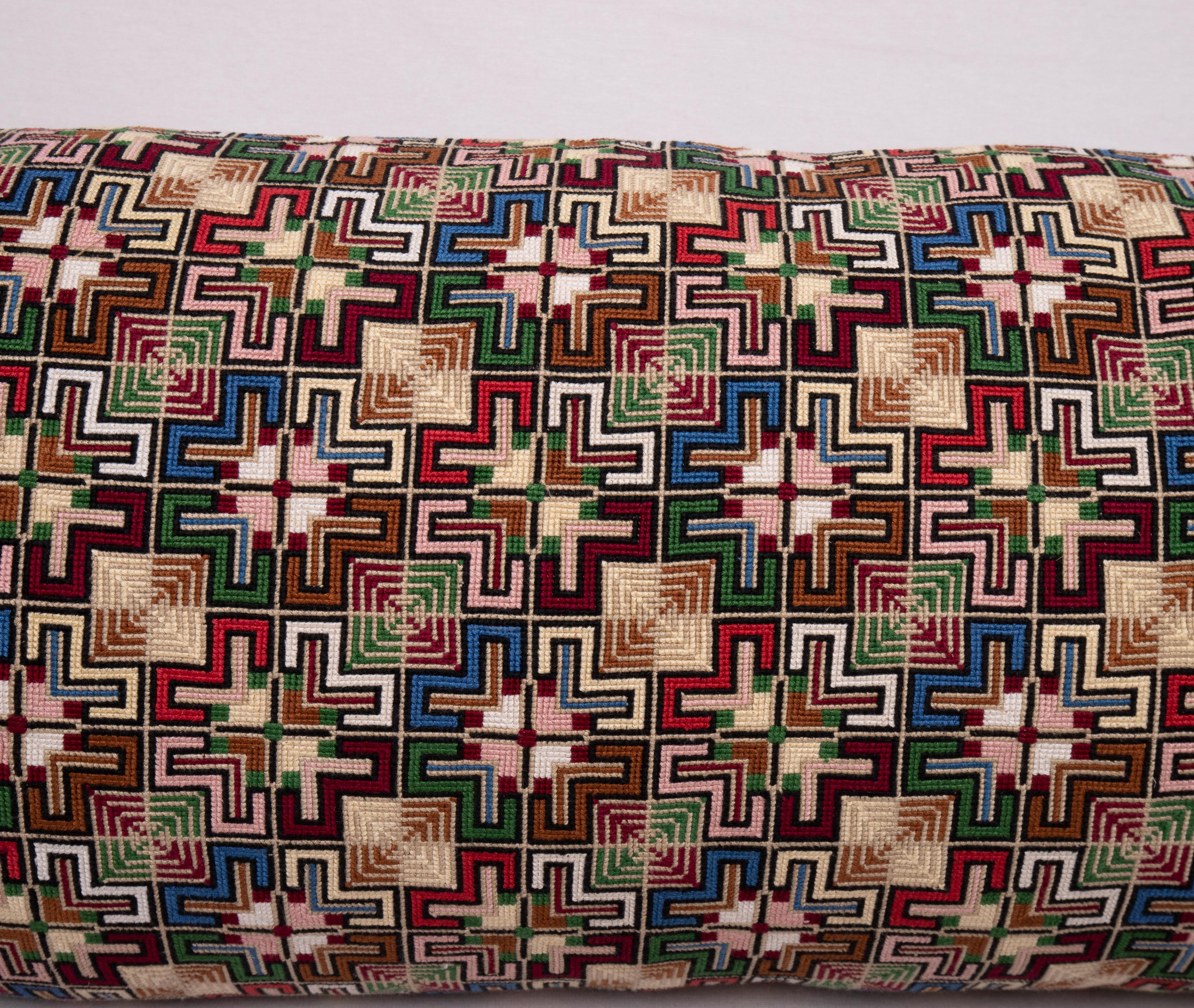 Cotton Pillowcase Made from an Antique Eastern European Embroidered Panel For Sale