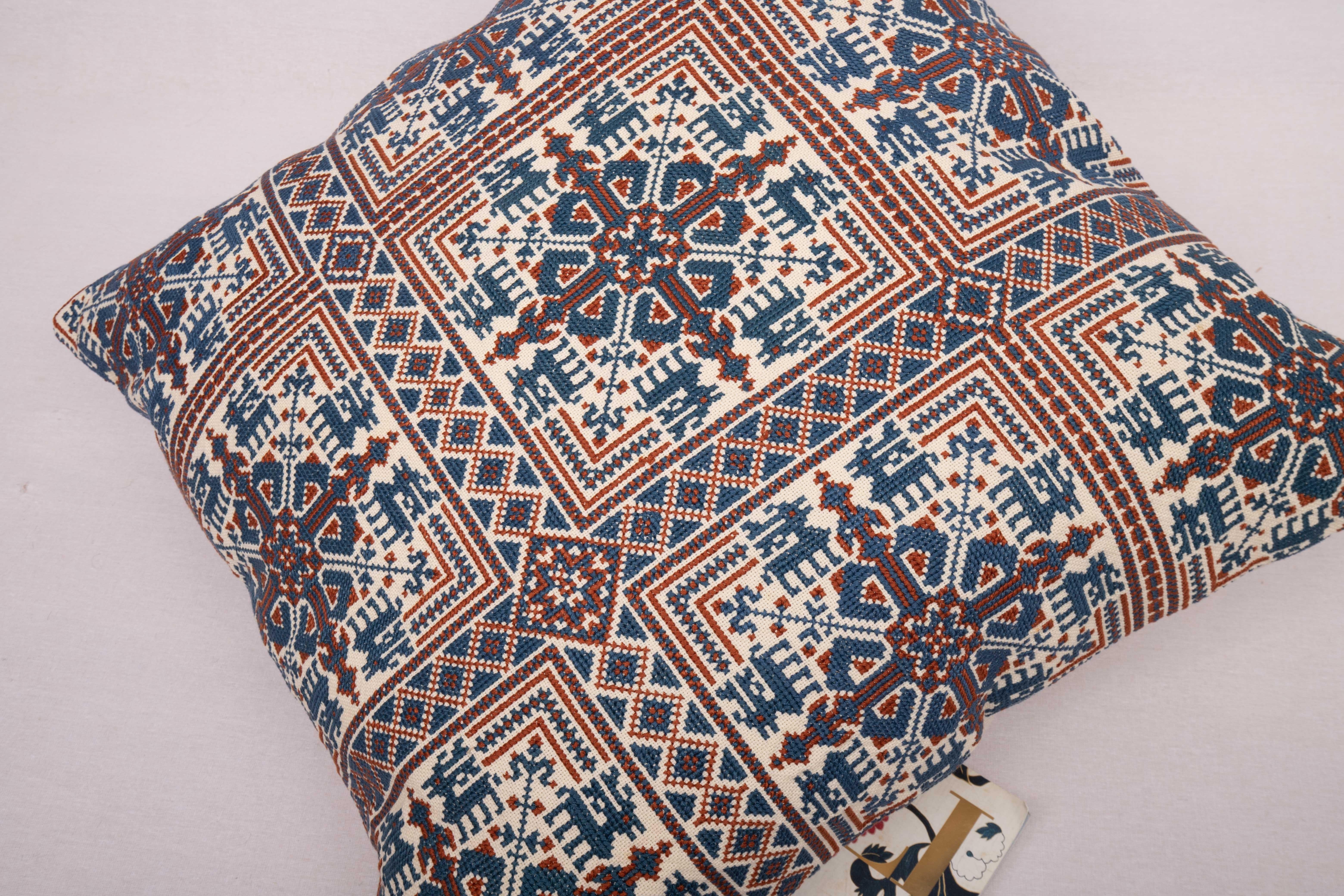 20th Century Pillowcase Made from an Antique Eastern European Embroidered Panel For Sale