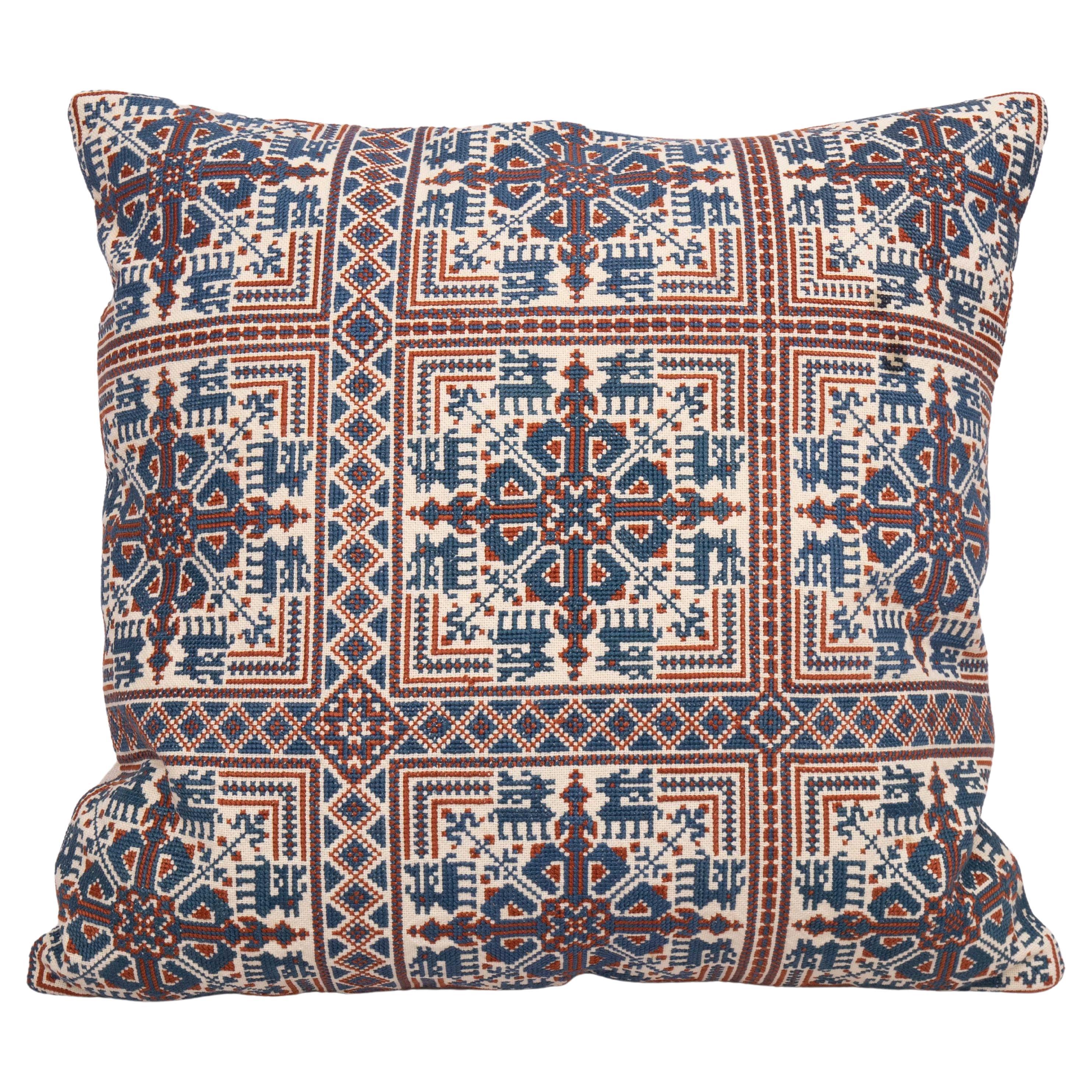 Pillowcase Made from an Antique Eastern European Embroidered Panel For Sale