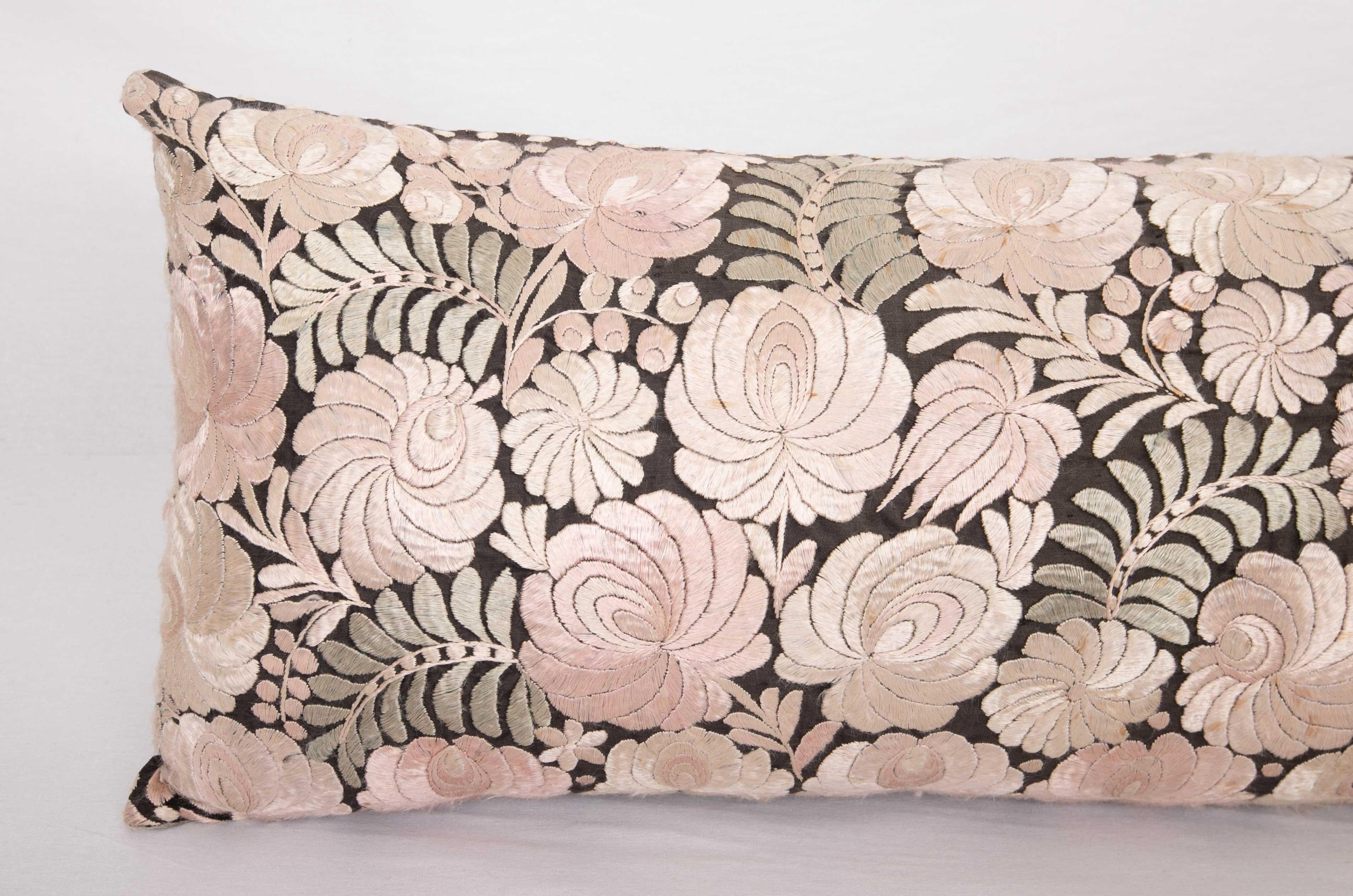 Suzani Pillowcase Made from an Antique Eastern European Matyo Embroidery, Hungary For Sale