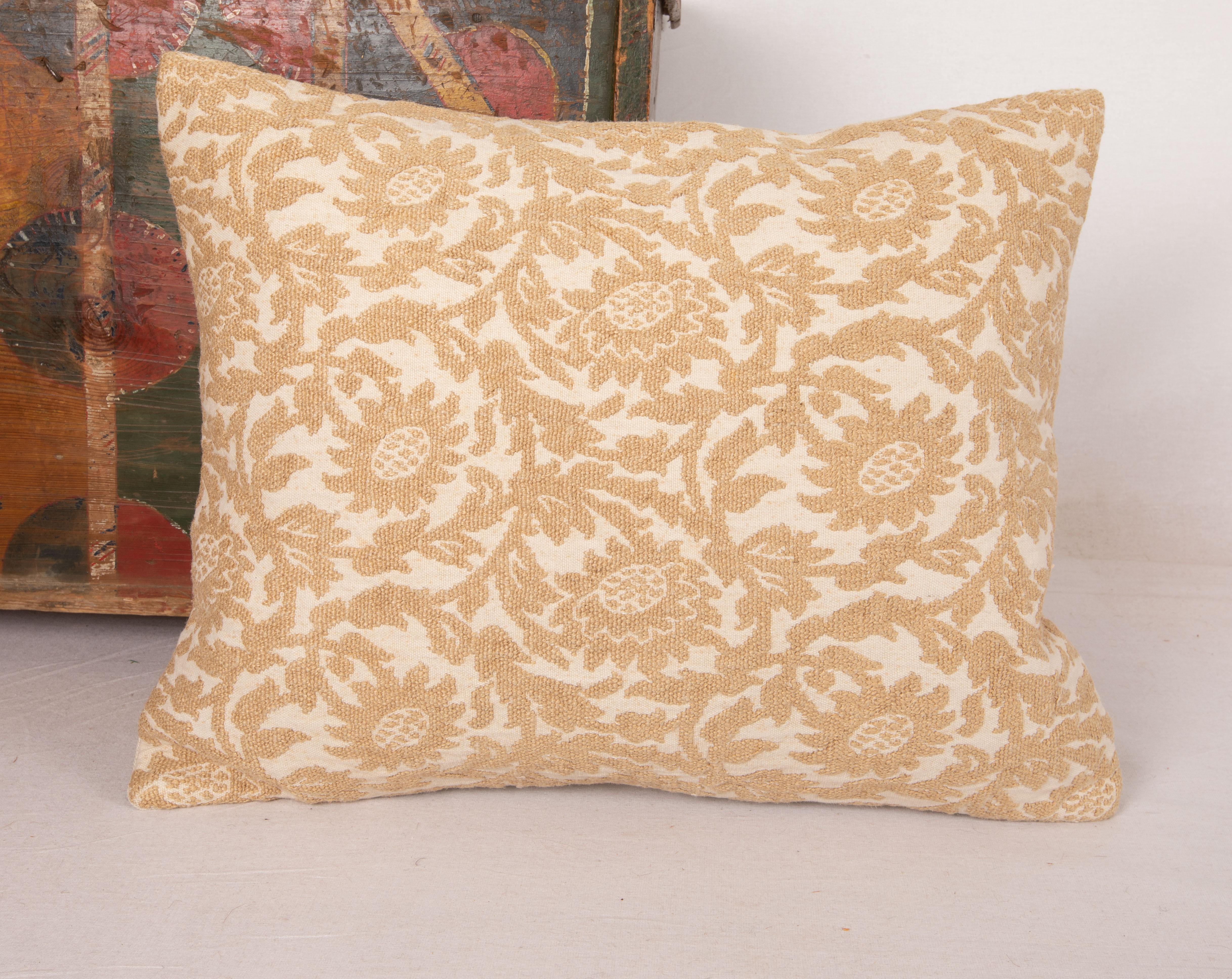 Linen Pillowcase made from an antique European embroidery, Early 20th C. For Sale