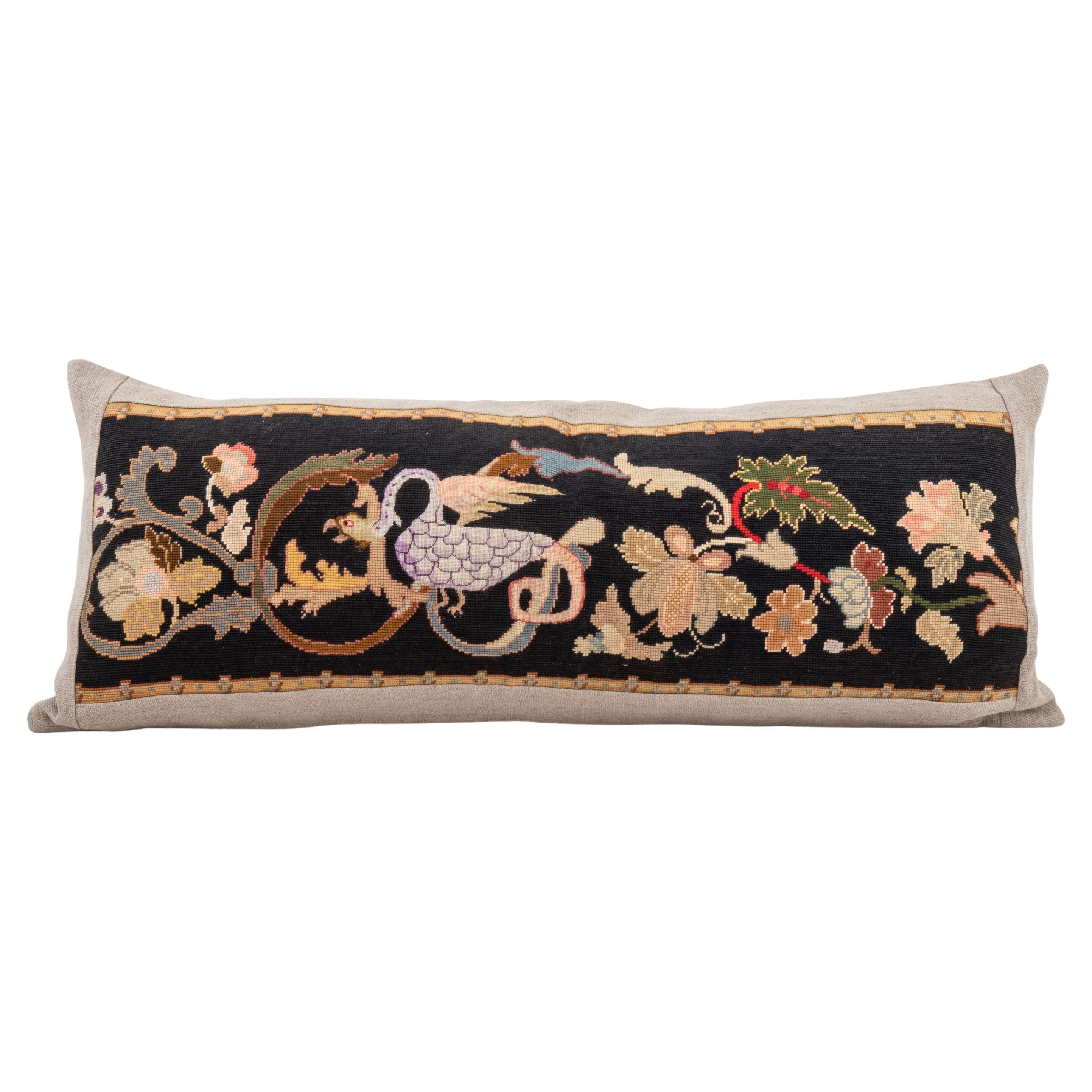 Pillowcase Made from an Antique European Embroidery, Late 19th Century.