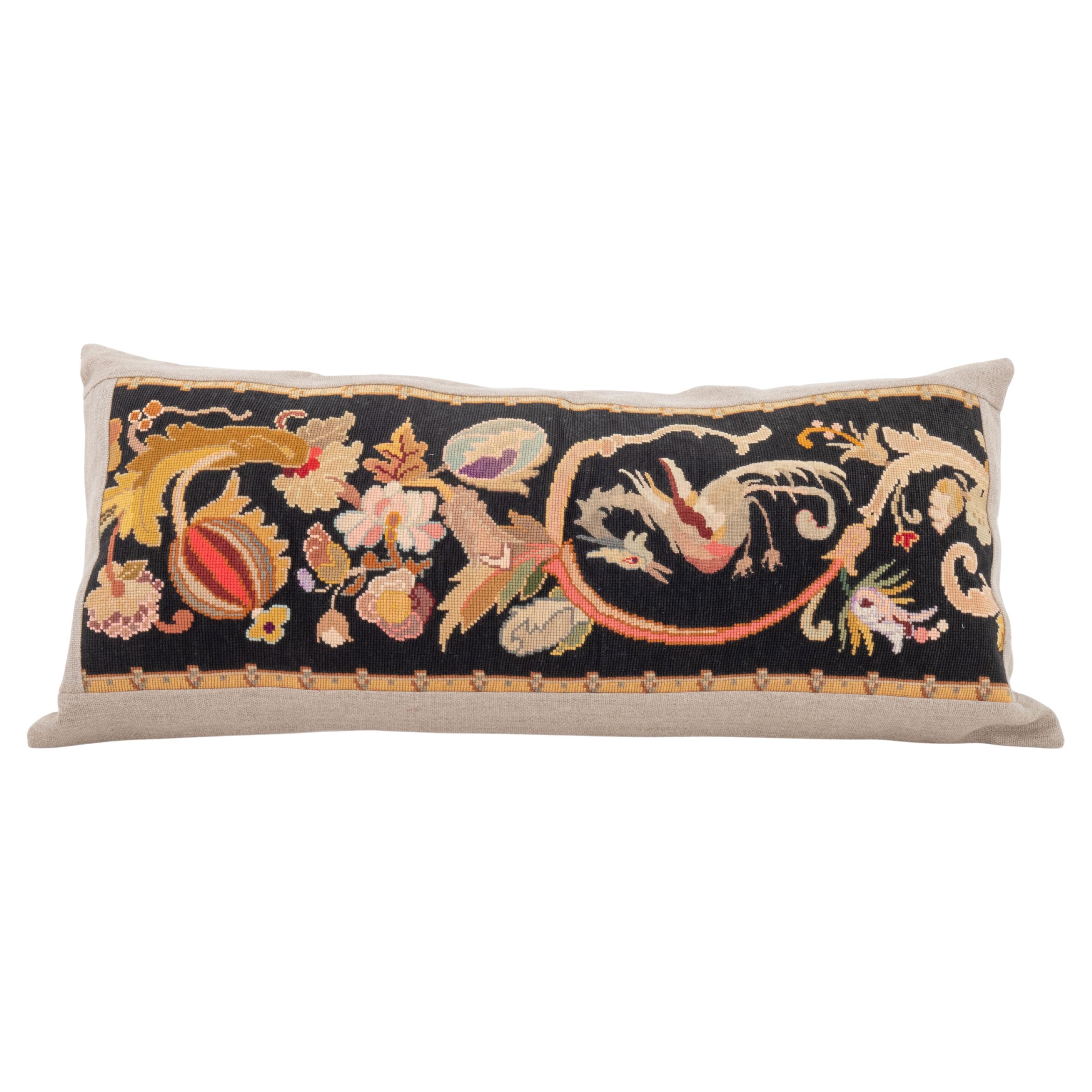 Pillowcase Made from an Antique European Embroidery, Late 19th Century.