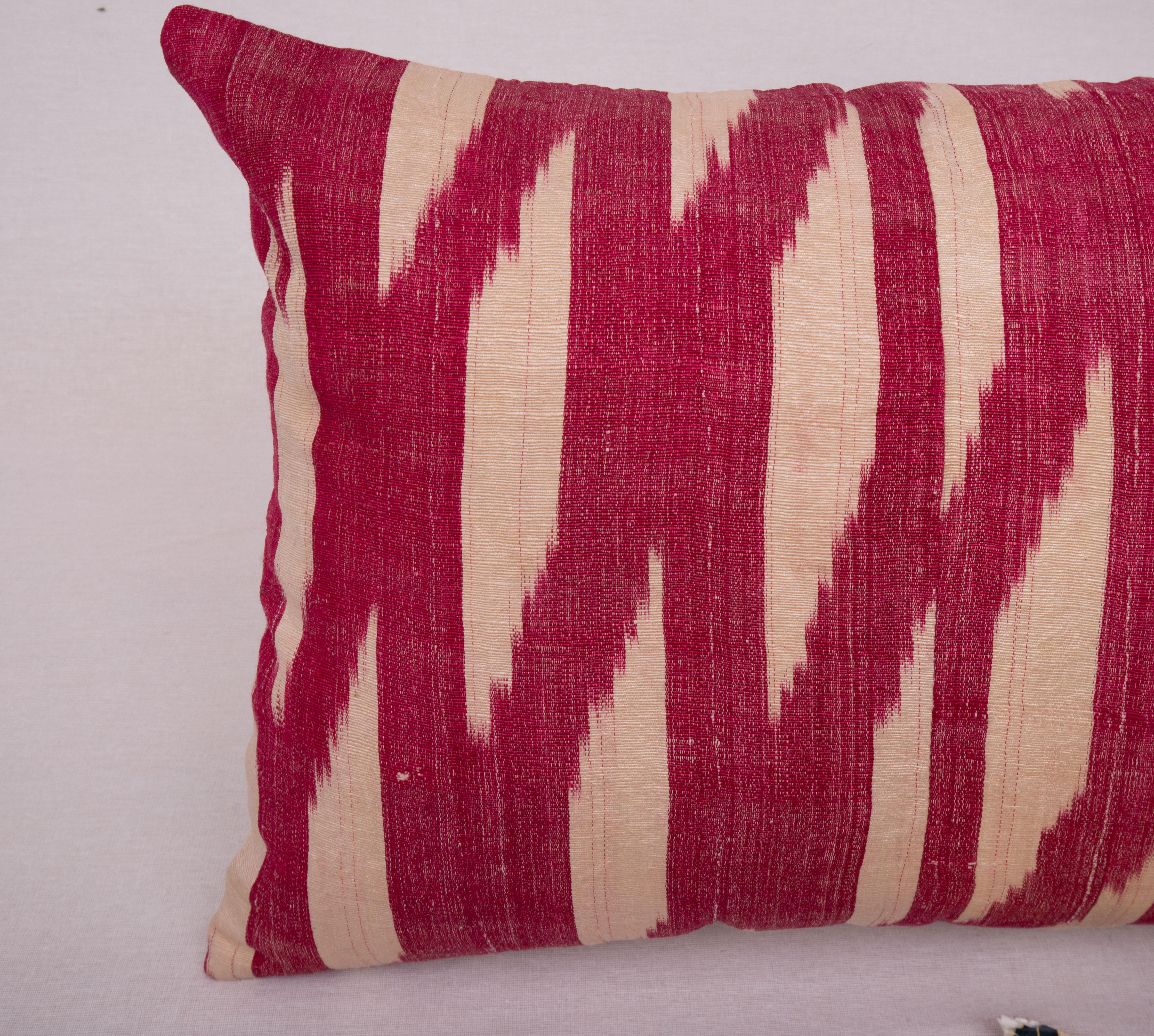 Pillowcase Made from an Antique Ikat, Uzbekistan, L 19th. C In Fair Condition For Sale In Istanbul, TR