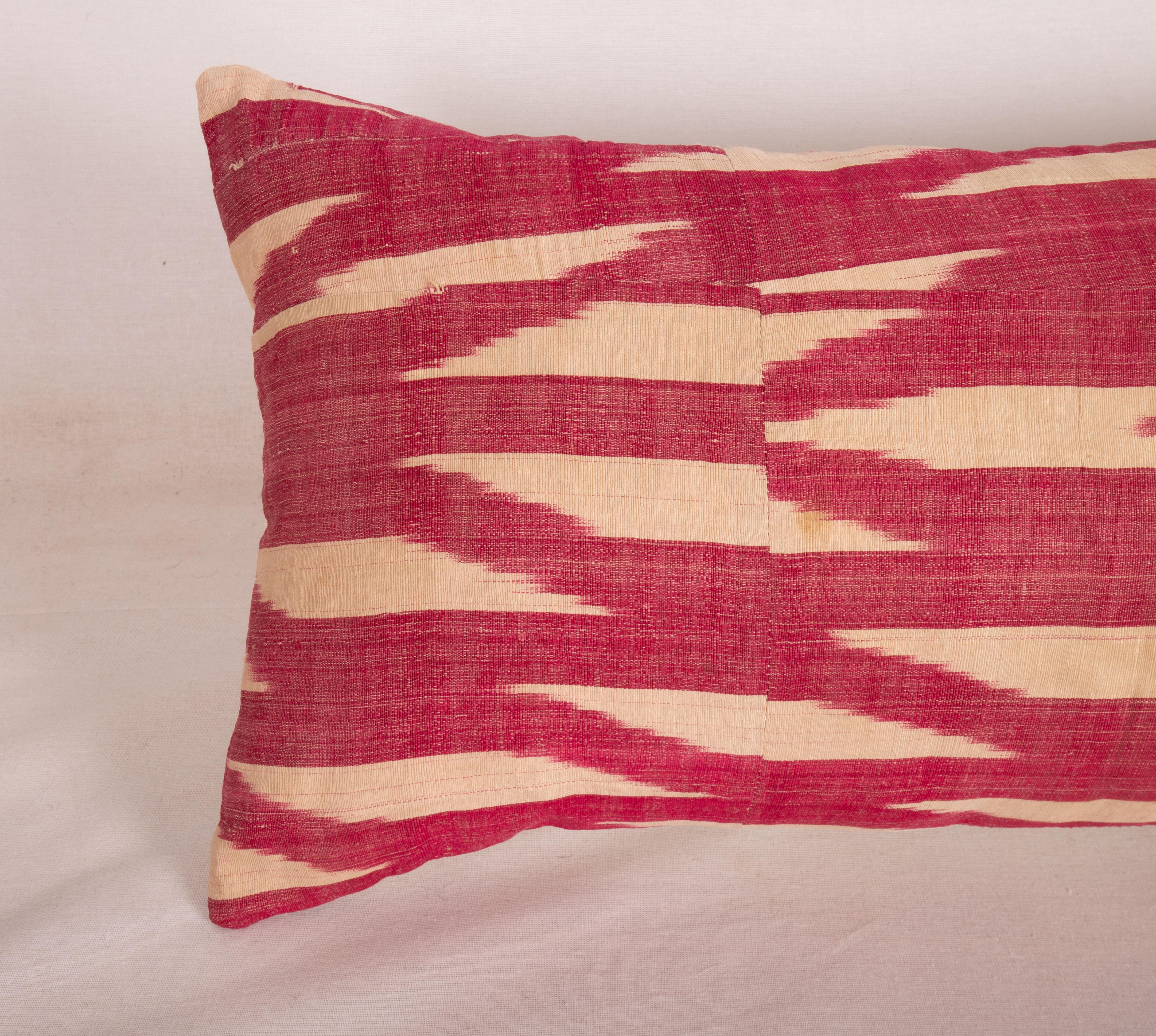 19th Century Pillowcase Made from an Antique Ikat, Uzbekistan, L 19th C. For Sale