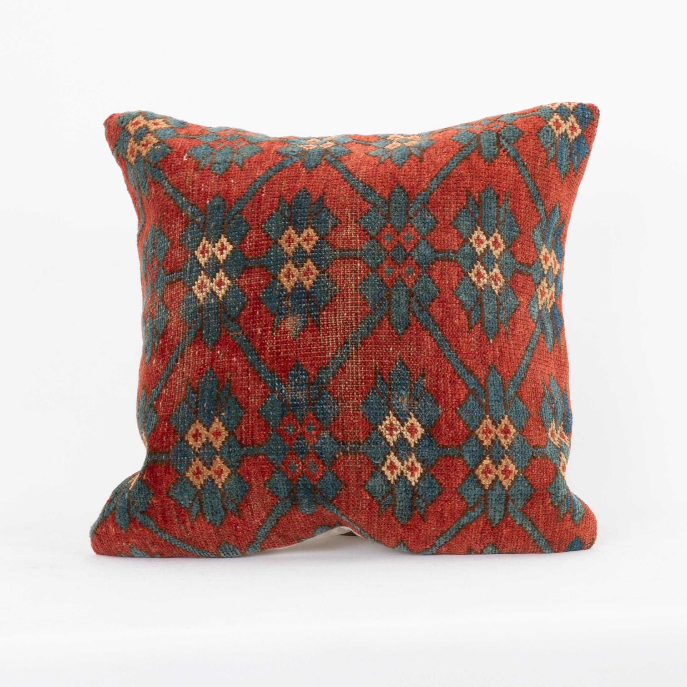 Pillowcase Made from an Antique Kyrgyz Rug, Kyrgyzstan, Central Asia

It does not come with an insert.
Linen in the back.
Zipper closure.
Dry cleaning recomended.
