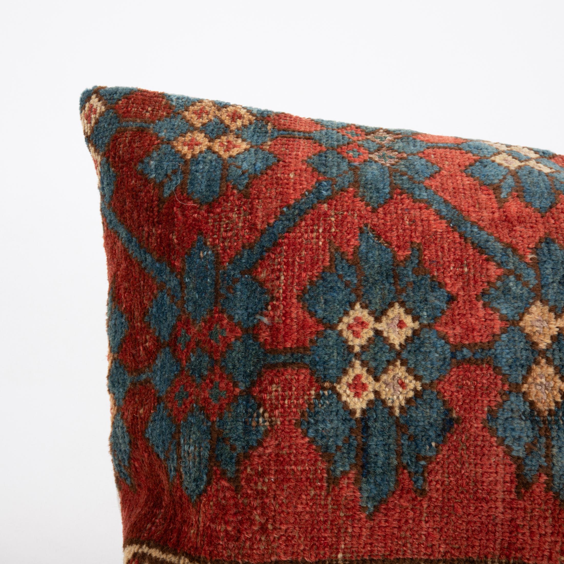 Tribal Pillowcase Made from an Antique Kyrgyz Rug, Kyrgyzstan, Central Asia For Sale