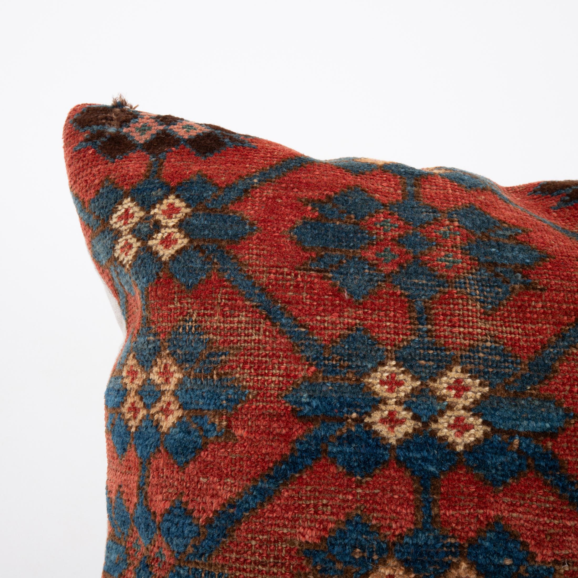 Tribal Pillowcase Made from an Antique Kyrgyz Rug, Kyrgyzstan, Central Asia For Sale