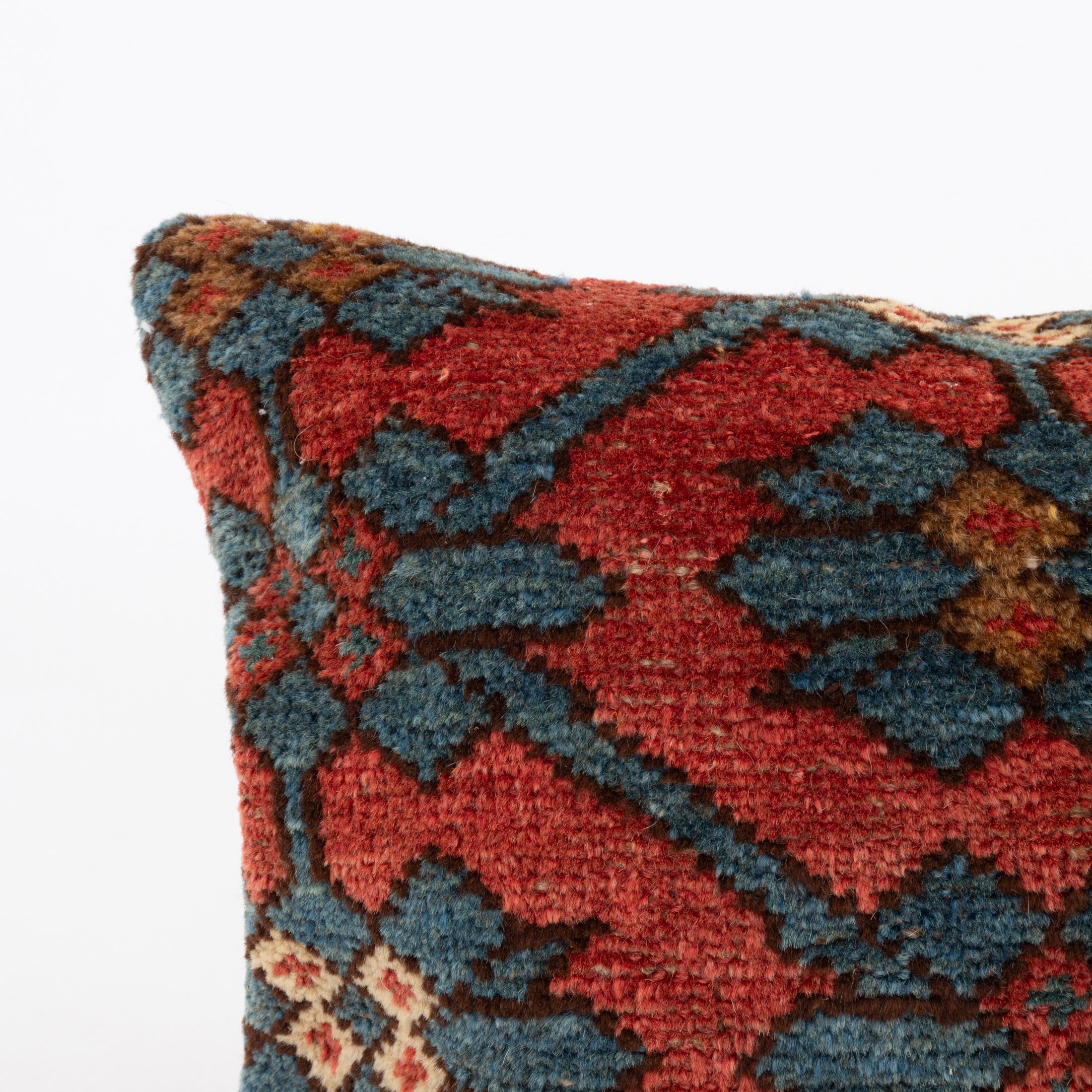 Tribal Pillowcase Made from an Antique Kyrgyz Rug, Kyrgyzstan, Central Asia For Sale
