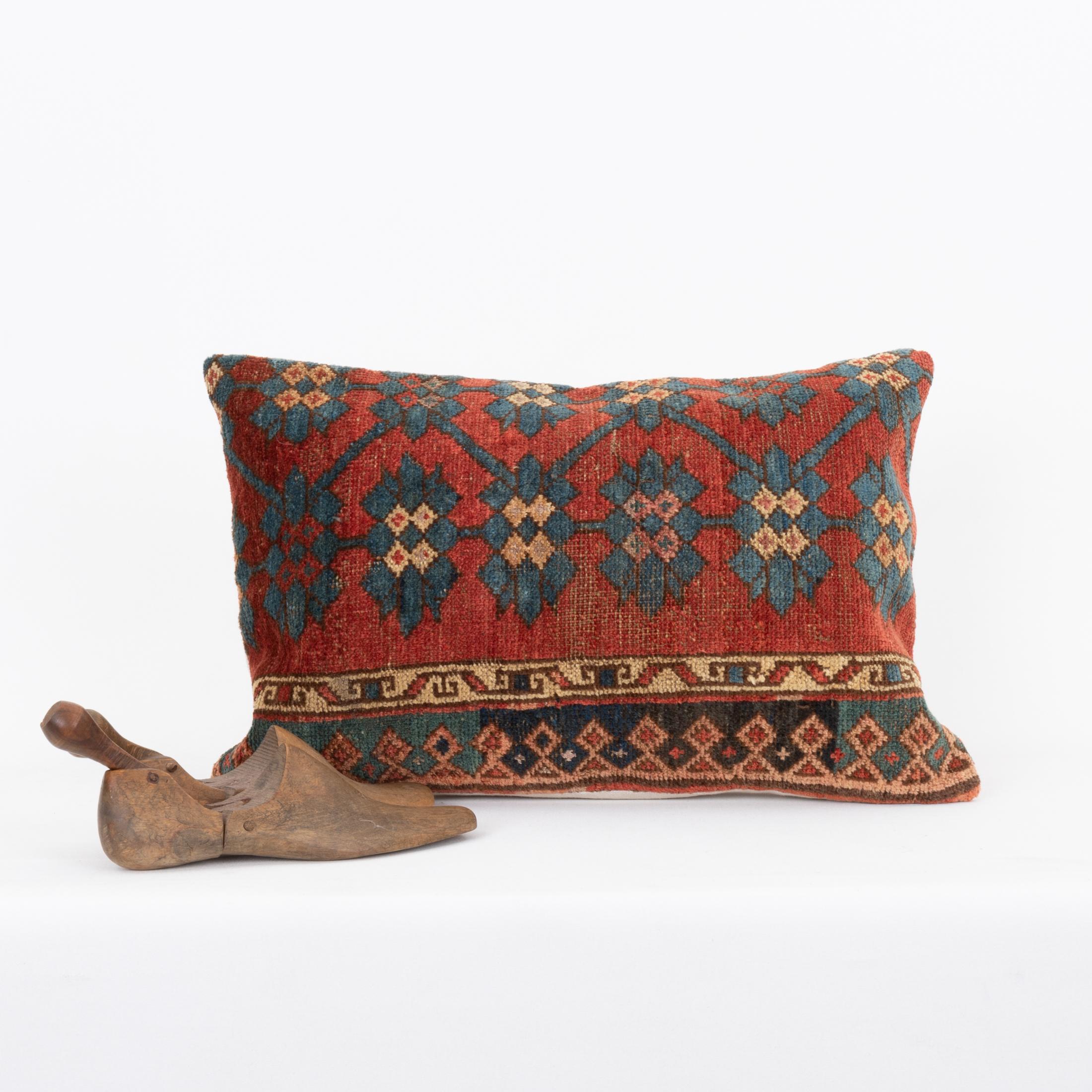 Hand-Woven Pillowcase Made from an Antique Kyrgyz Rug, Kyrgyzstan, Central Asia For Sale