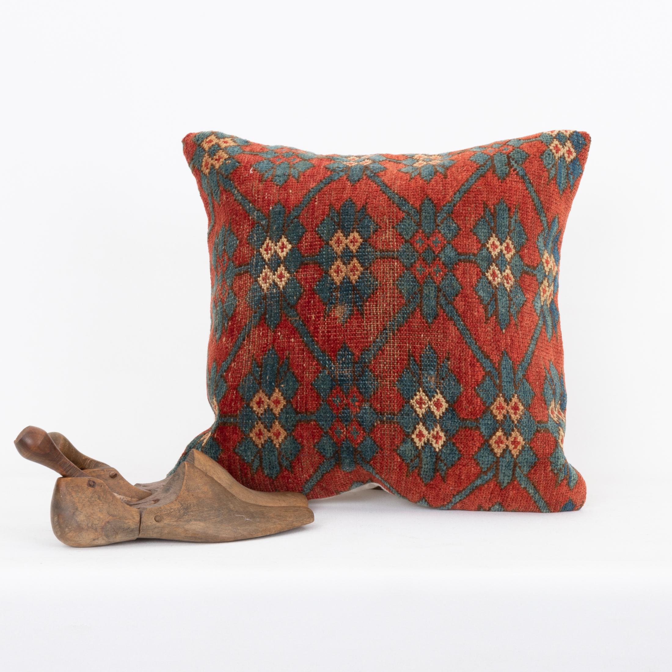 Hand-Woven Pillowcase Made from an Antique Kyrgyz Rug, Kyrgyzstan, Central Asia For Sale
