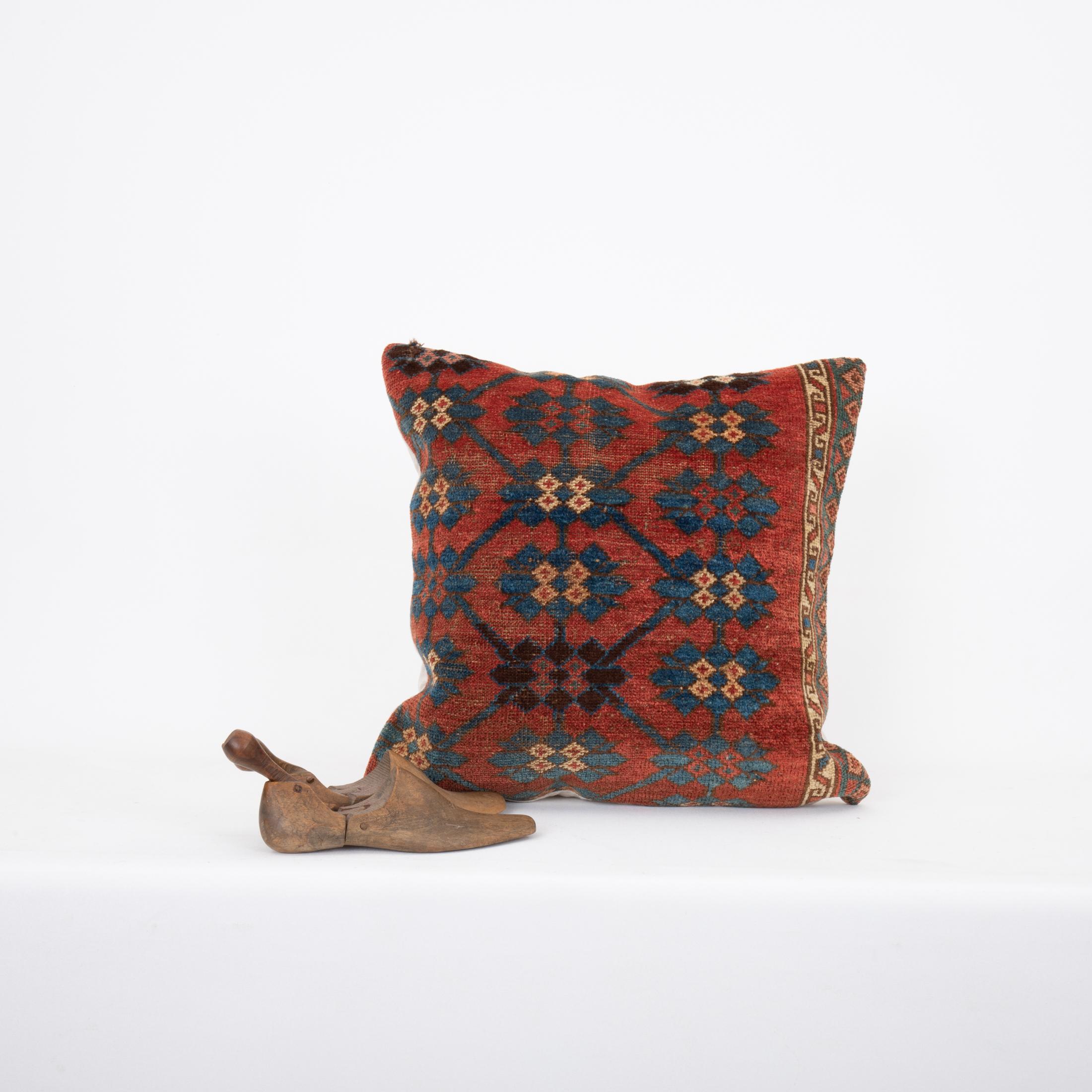 Hand-Woven Pillowcase Made from an Antique Kyrgyz Rug, Kyrgyzstan, Central Asia For Sale