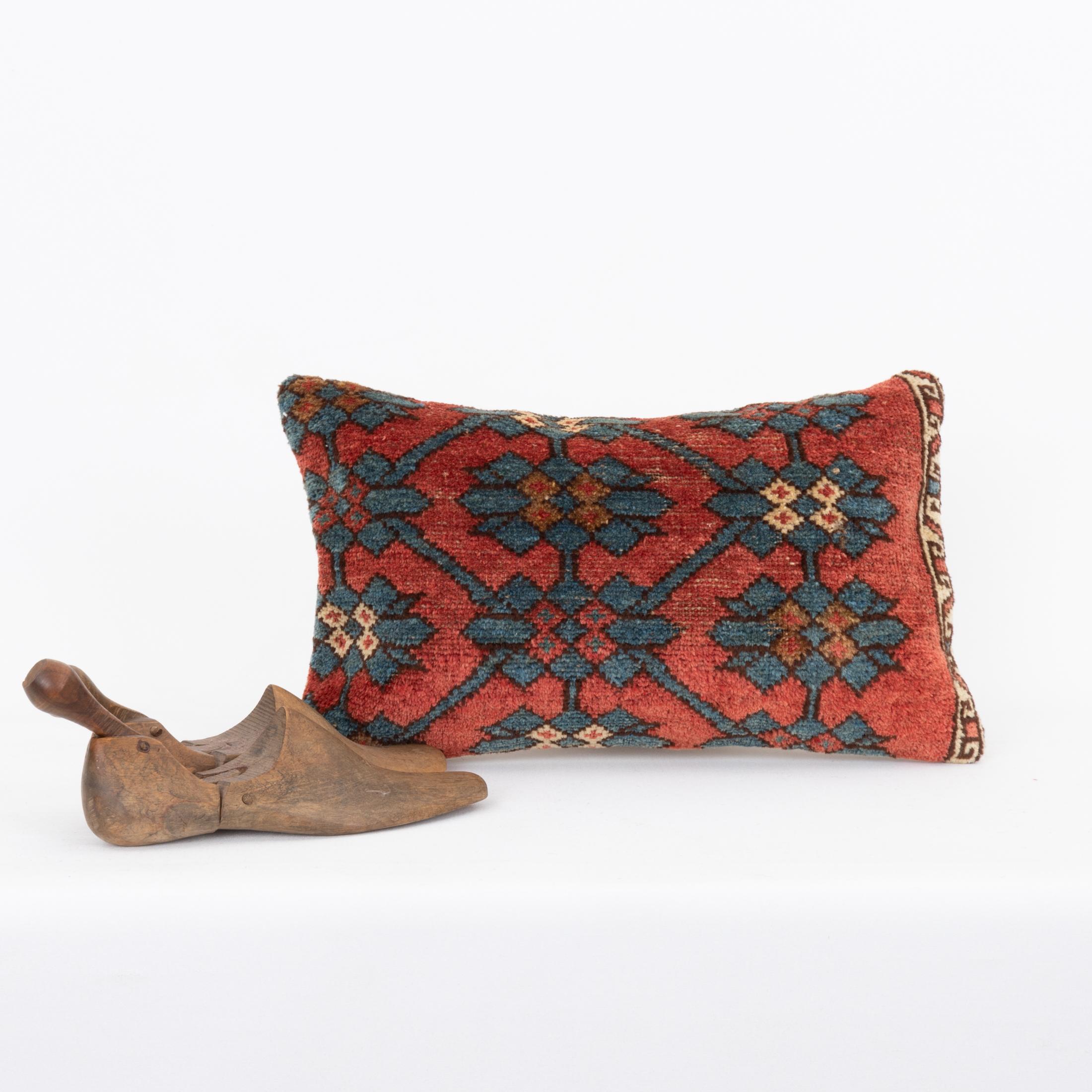 Hand-Woven Pillowcase Made from an Antique Kyrgyz Rug, Kyrgyzstan, Central Asia For Sale