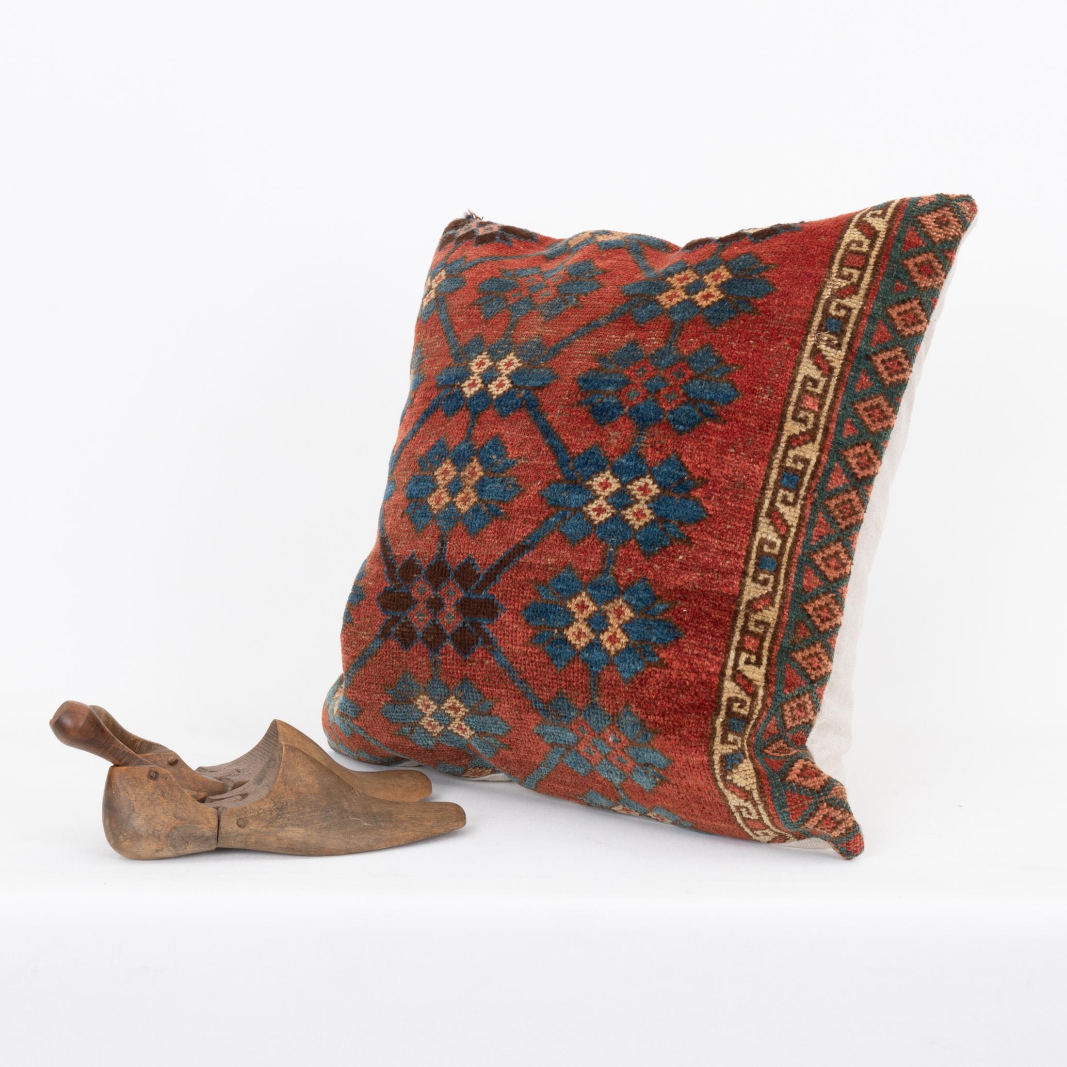 19th Century Pillowcase Made from an Antique Kyrgyz Rug, Kyrgyzstan, Central Asia For Sale