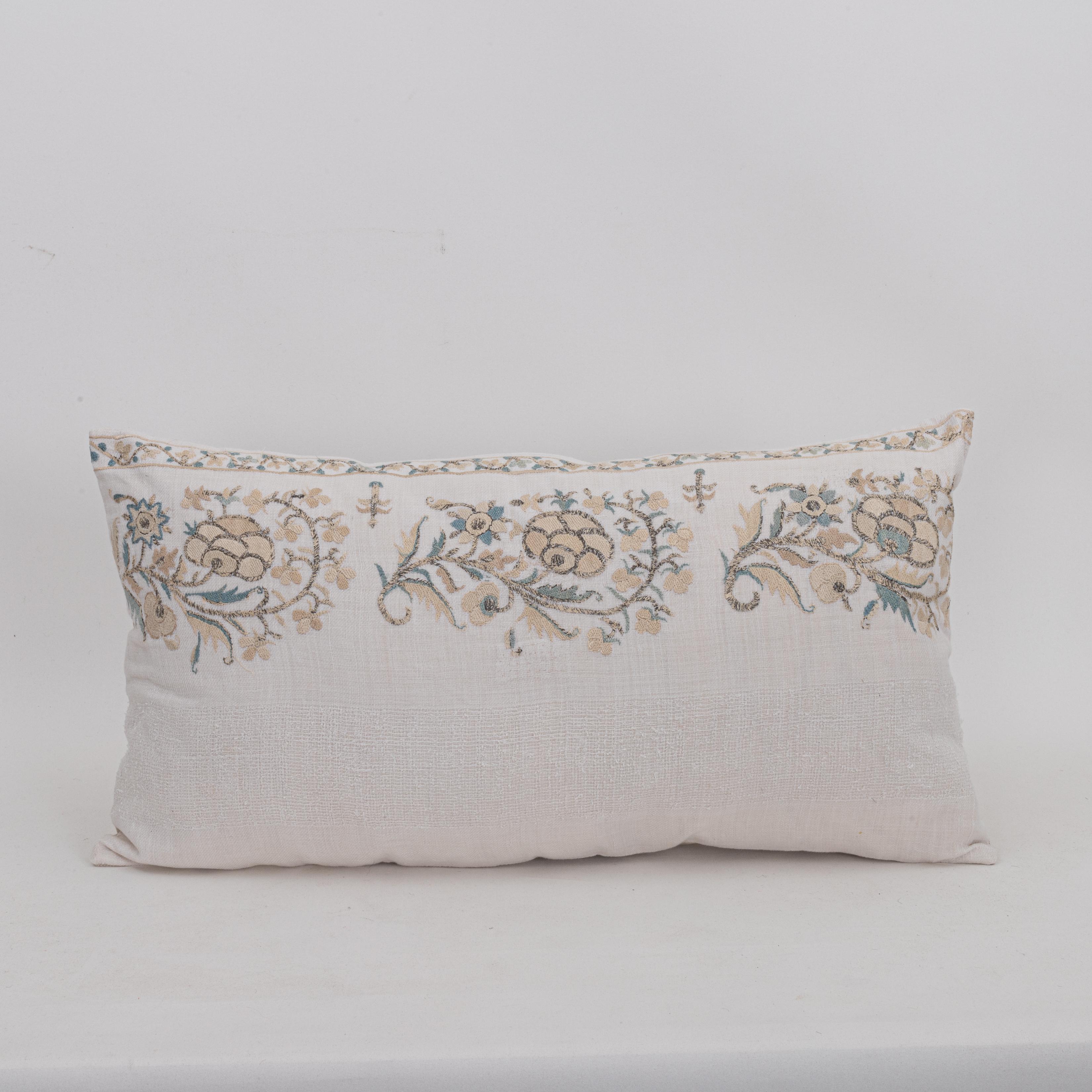 Pillowcase Made from an Antique Ottoman Embroidery

It does not come with an insert,
Linen in the back.
Zipper Closure
Dry Clean reccomended.


