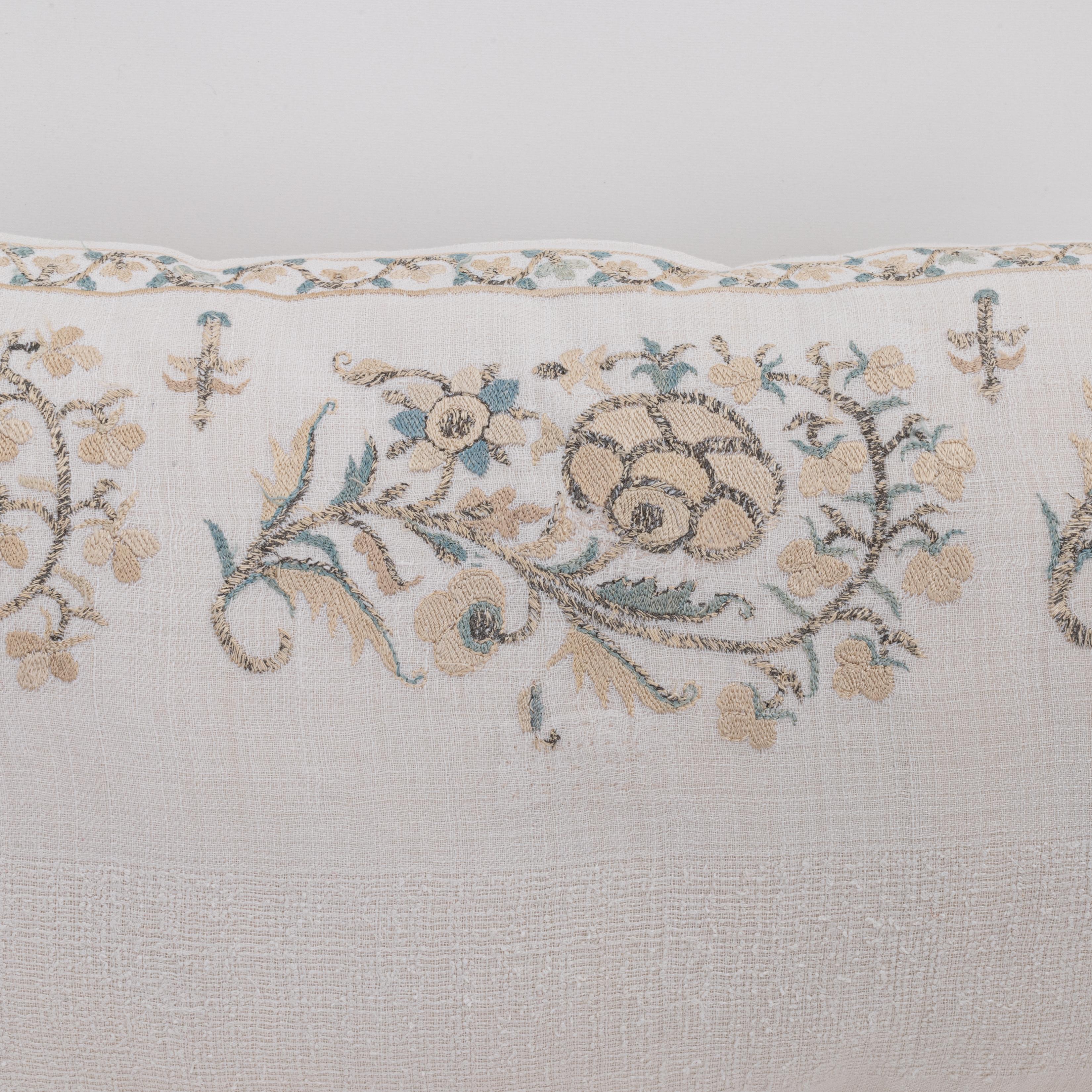 Turkish Pillowcase Made from an Antique Ottoman Embroidery