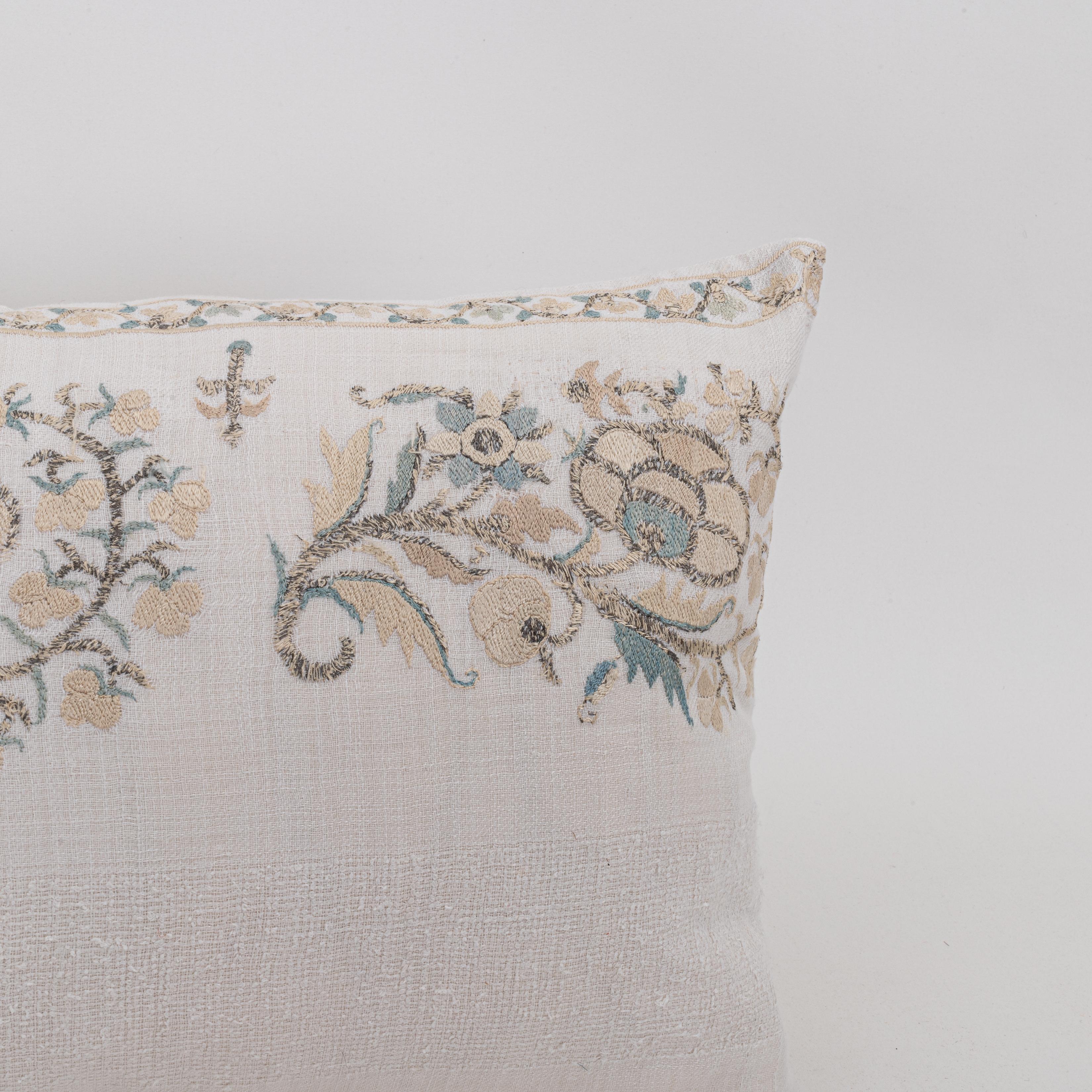 Embroidered Pillowcase Made from an Antique Ottoman Embroidery