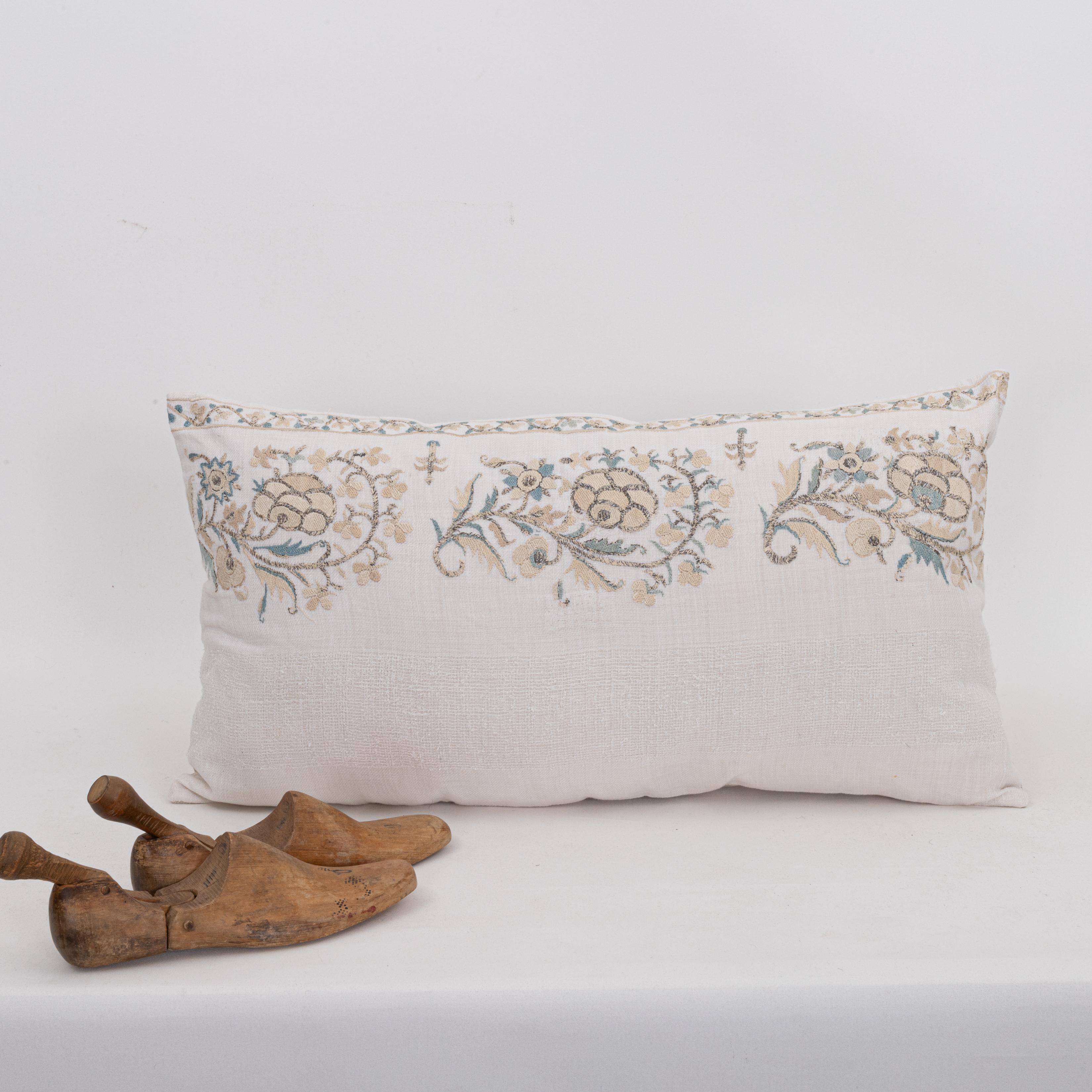 Pillowcase Made from an Antique Ottoman Embroidery In Fair Condition In Istanbul, TR