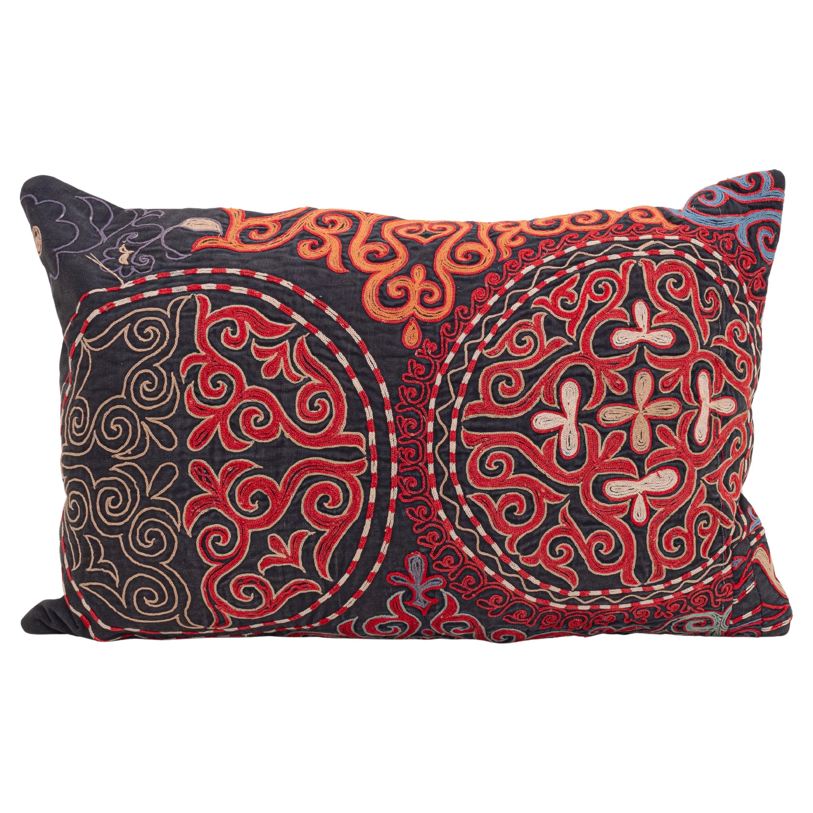 Pillowcase Made from an Antique Kazak Tush Kyiz Embroidery