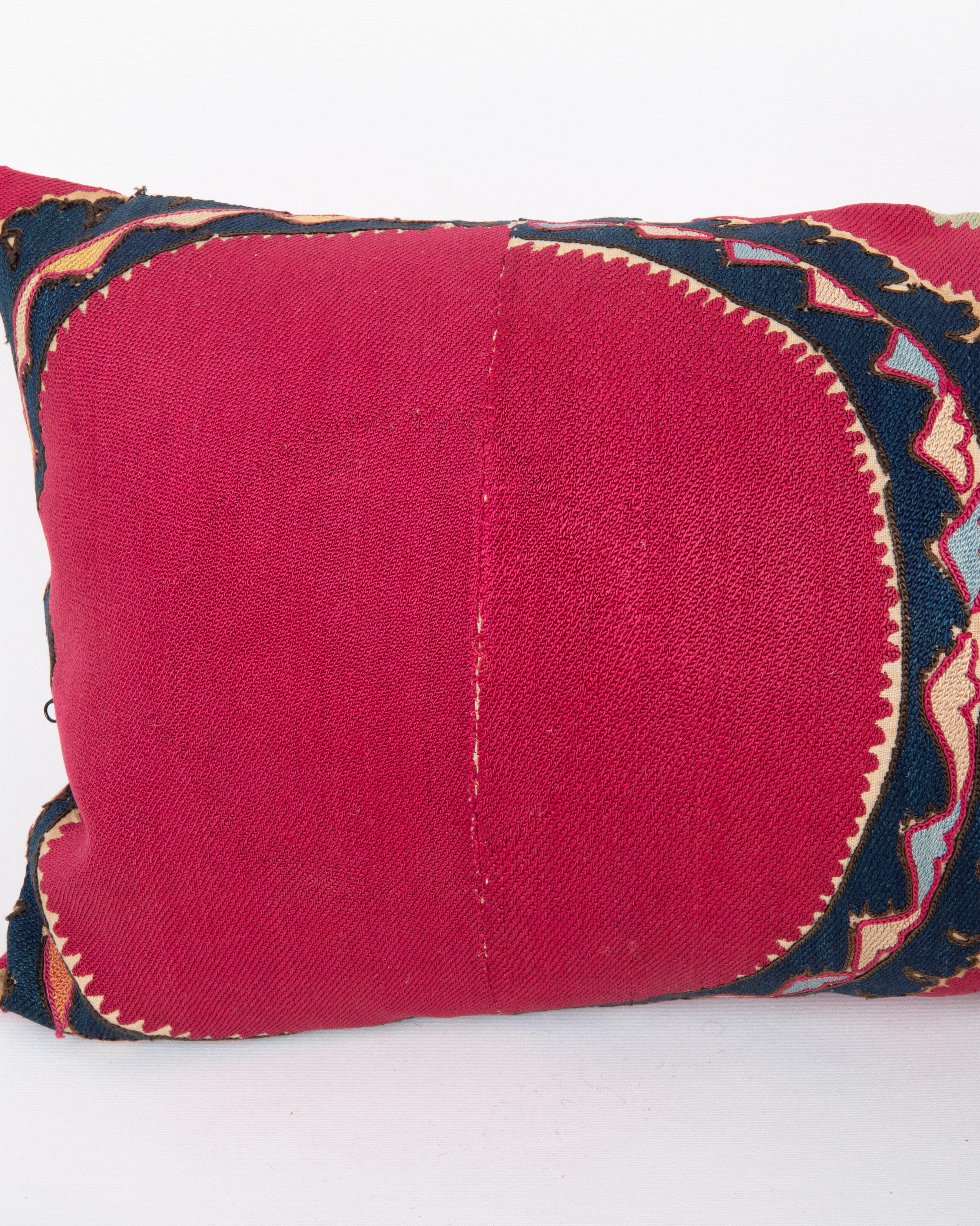 Embroidered Pillowcase Made from an Antique Tashkent Suzani, Uzbekistan For Sale