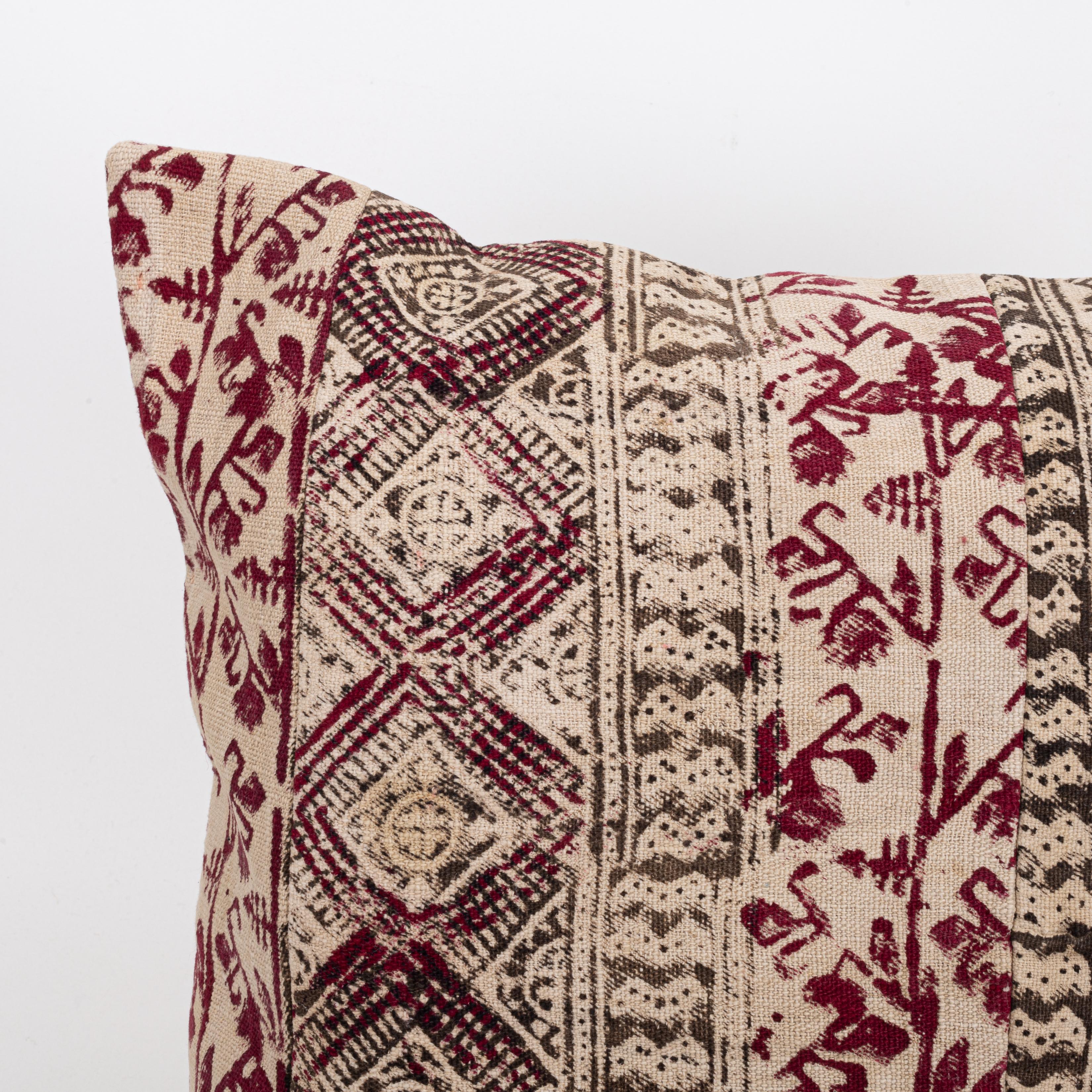 Turkish Pillowcase Made from an Early ‘0th C. Anatolian Rustic Block Printed Panel For Sale