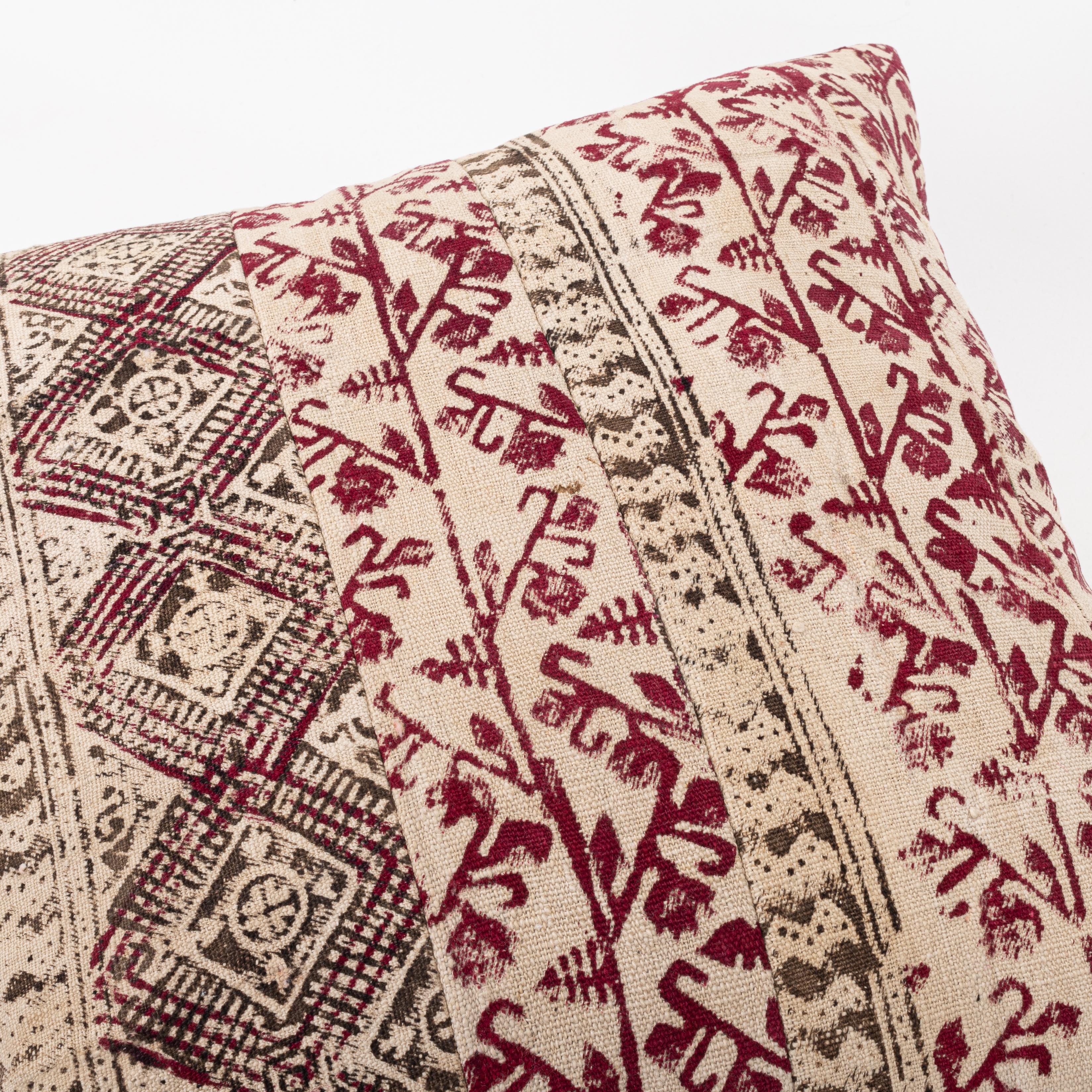 20th Century Pillowcase Made from an Early ‘0th C. Anatolian Rustic Block Printed Panel For Sale
