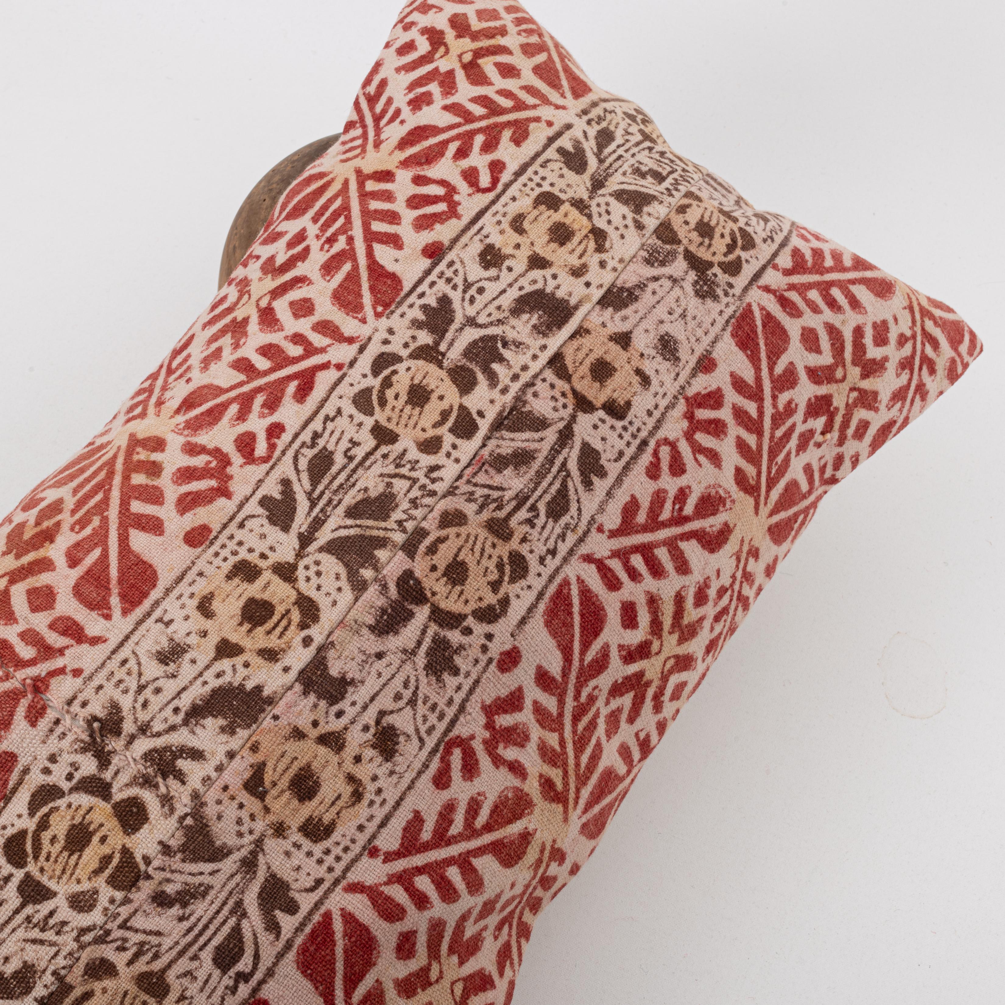 20th Century Pillowcase Made from an Early ‘0th C. Anatolian Rustic Block Printed Panel For Sale