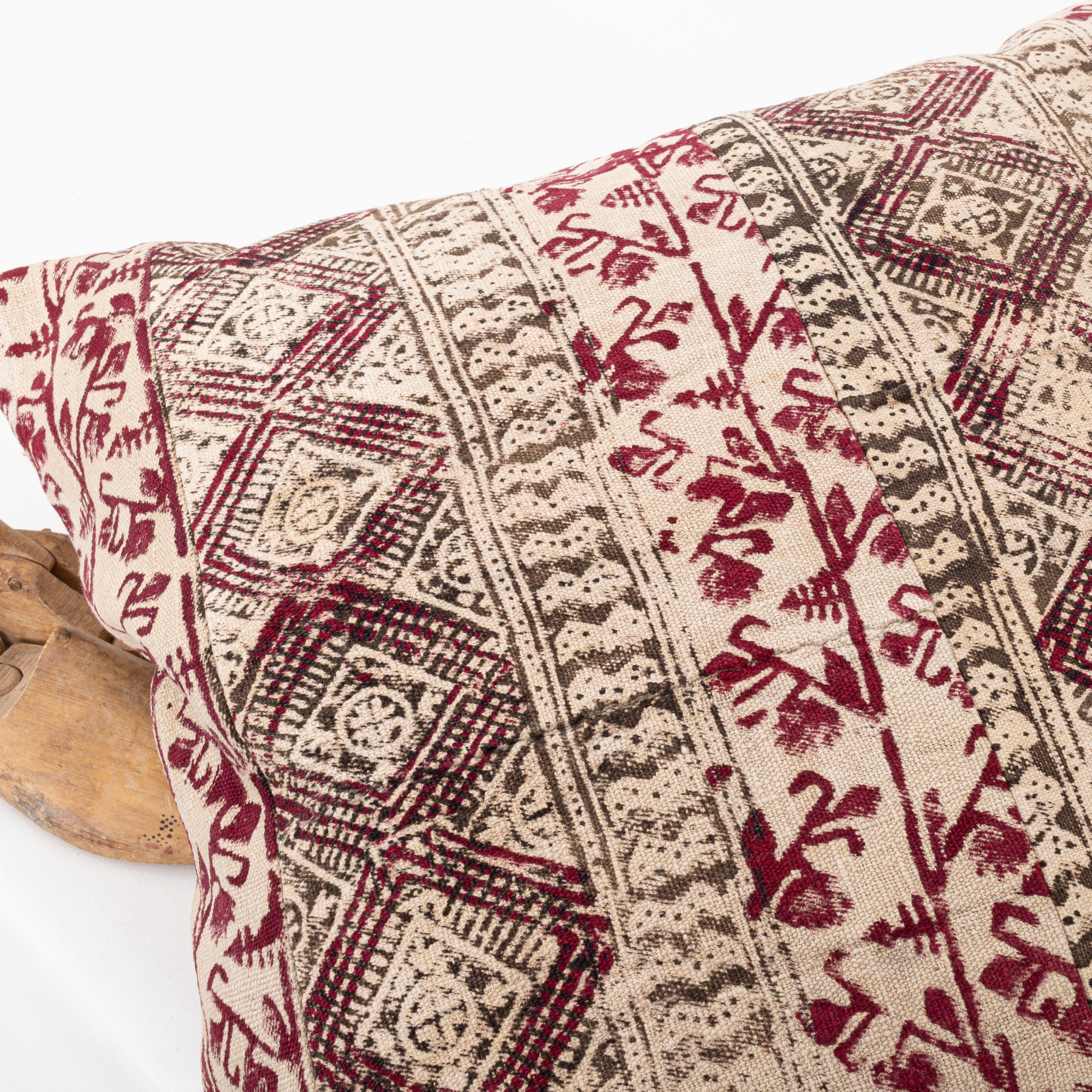 20th Century Pillowcase Made from an Early ‘0th C. Anatolian Rustic Block Printed Panel For Sale