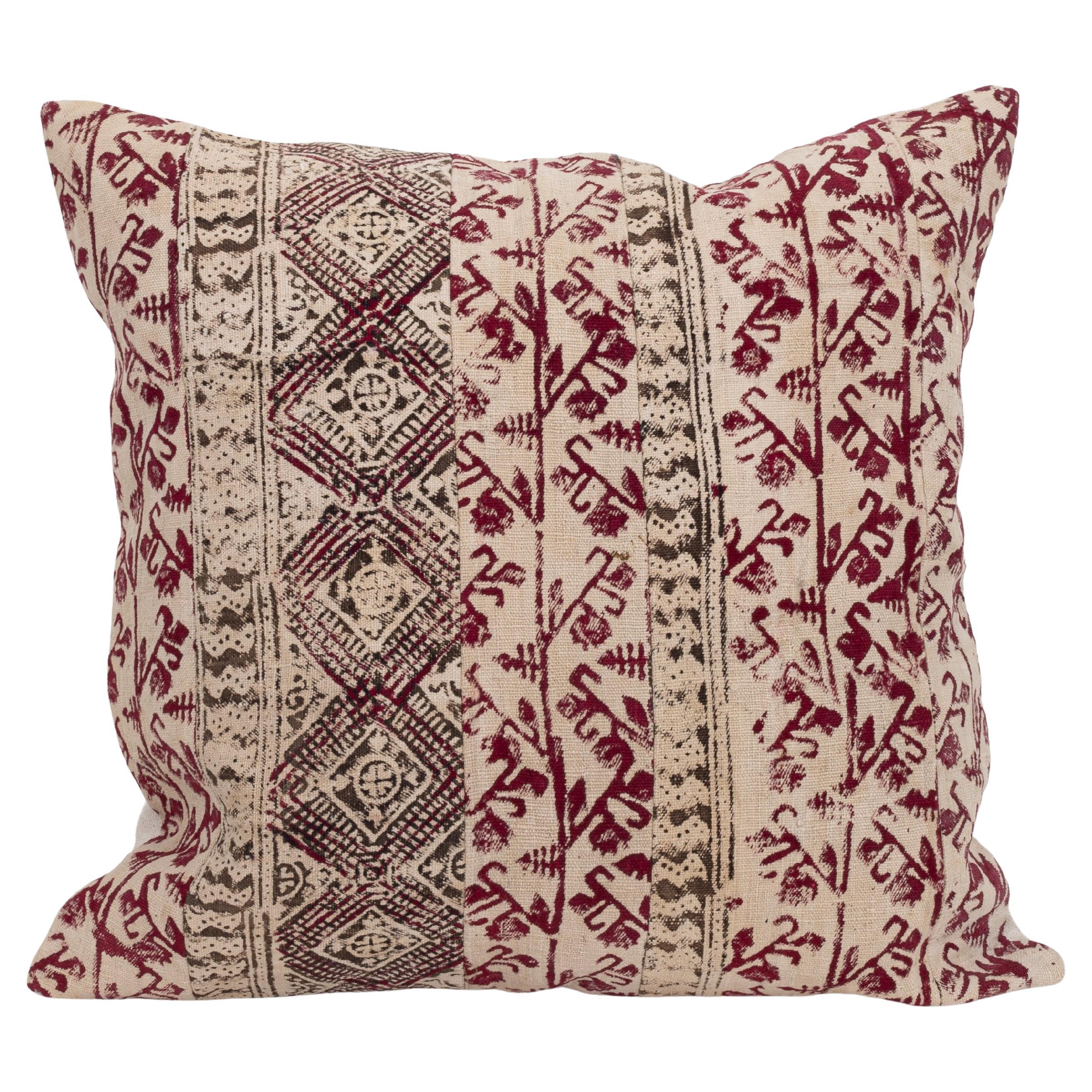 Pillowcase Made from an Early ‘0th C. Anatolian Rustic Block Printed Panel