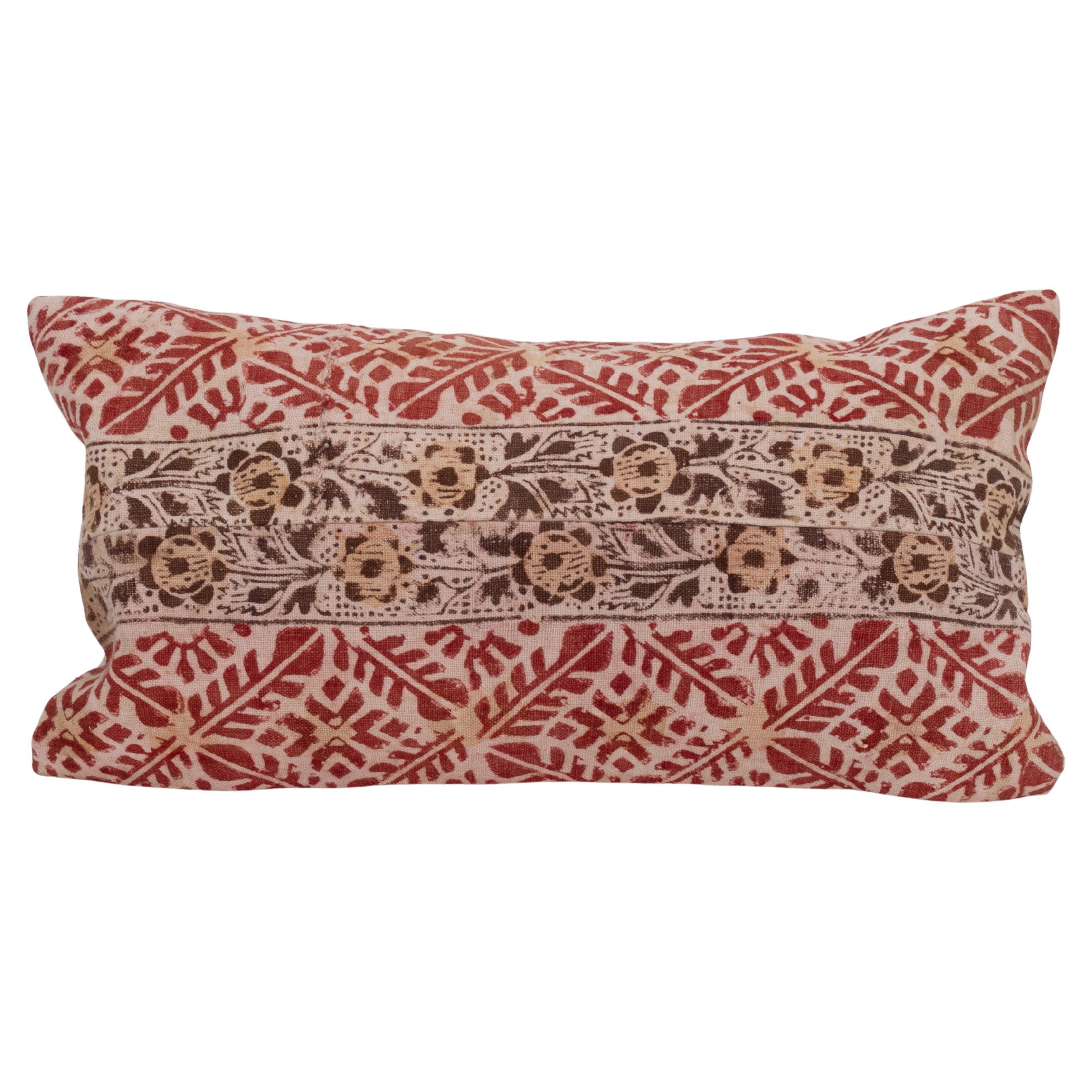 Pillowcase Made from an Early ‘0th C. Anatolian Rustic Block Printed Panel
