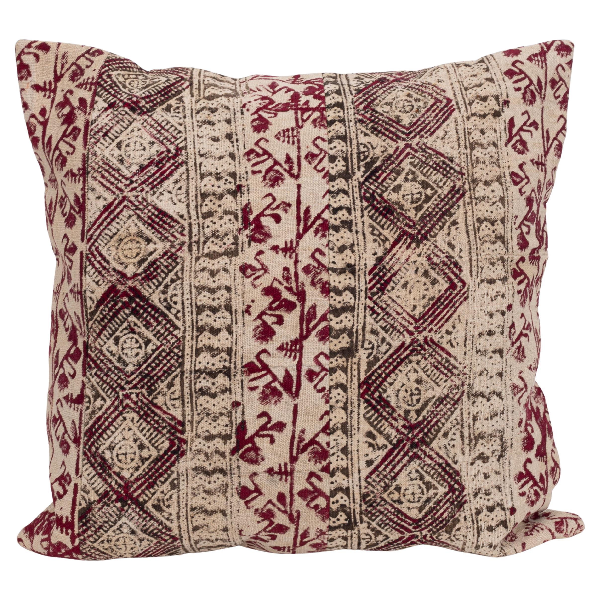 Pillowcase Made from an Early ‘0th C. Anatolian Rustic Block Printed Panel