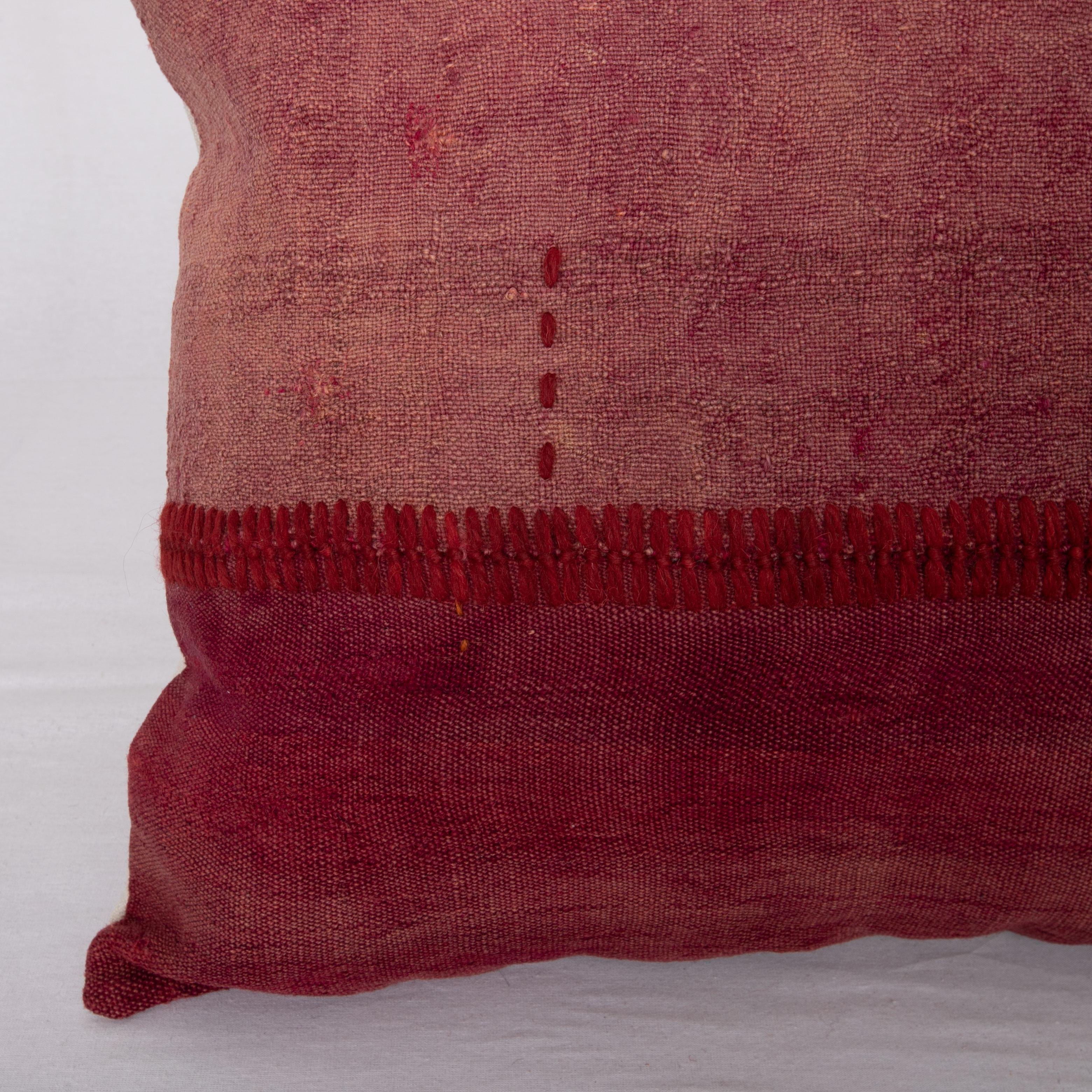 Rustic Pillowcase Made from an Eastern Anatolian Perde ‘Cover’, Mid 20th C For Sale