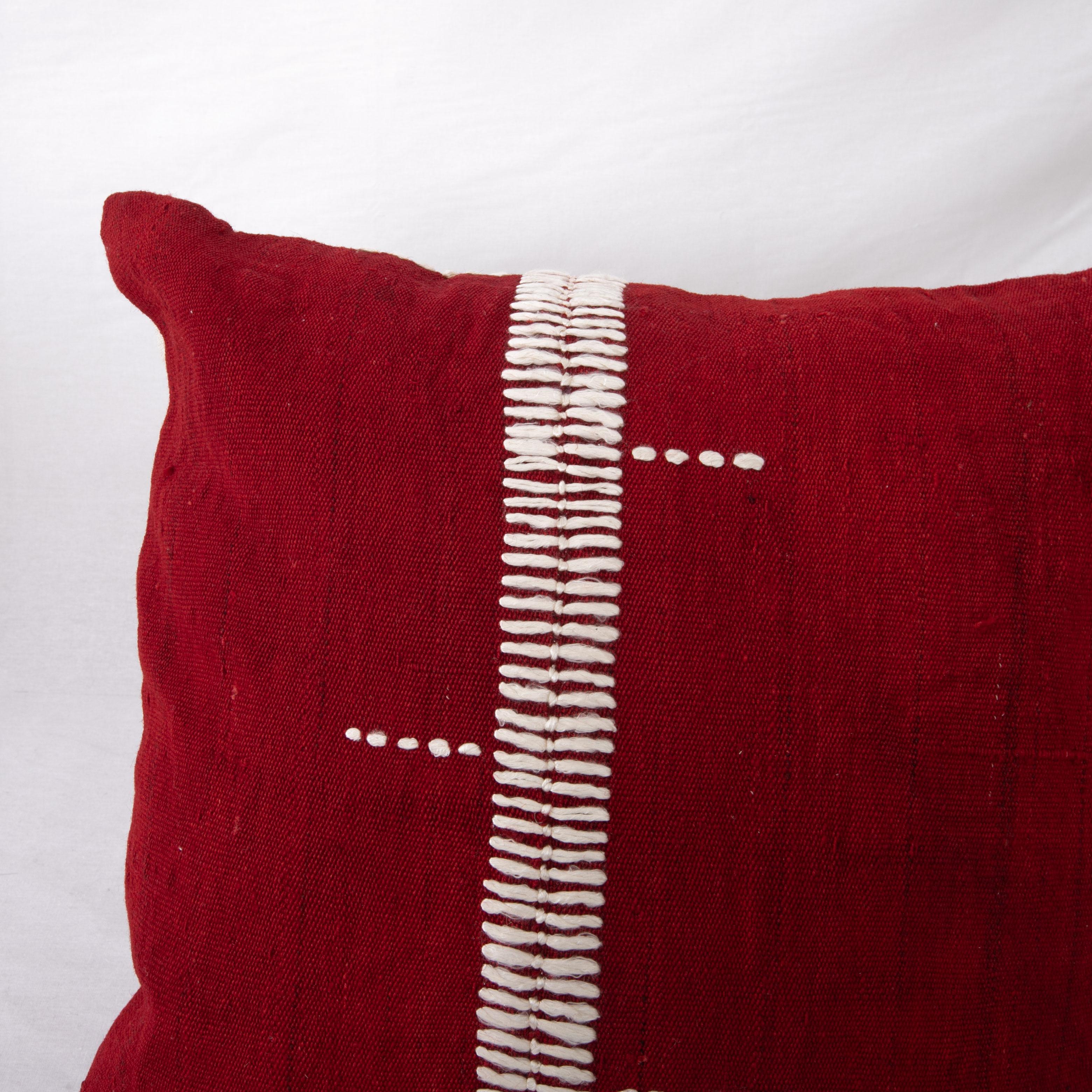 Mid-Century Modern Pillowcase Made from an Eastern Anatolian Perde ‘ cover’, Mid 20th C.