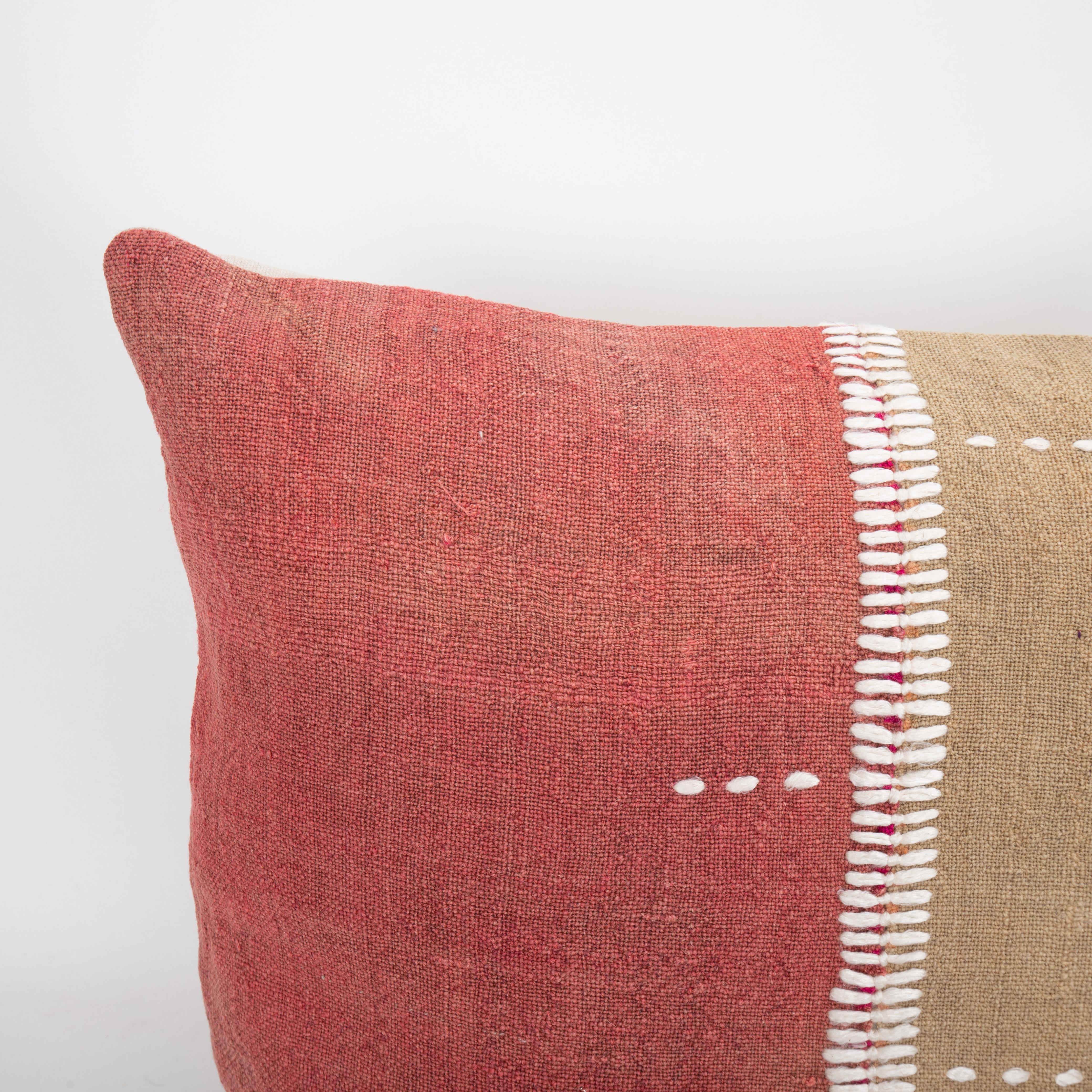Kilim Pillowcase Made from an Eastern Anatolian Perde ‘ Cover’, Mid 20th C For Sale