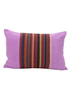 Pillowcase Made from Antique Kilim Fragment and Contemporary Hemp Fabric
